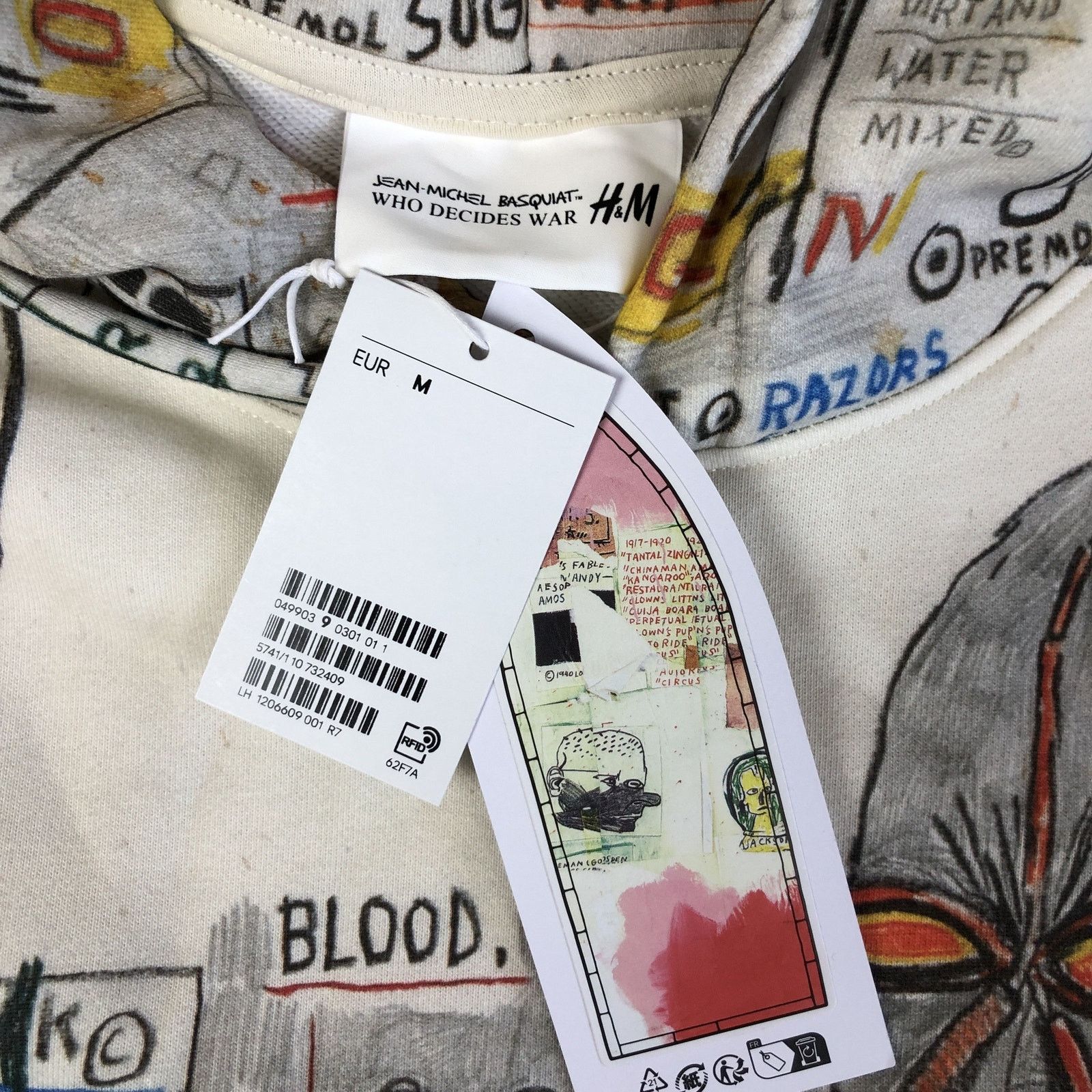 H&M × Jean-Michel Basquiat × Who Decides War H&M Who Decides War x Basquiat x Ev Bravado Graffiti Hoodie Size US M / EU 48-50 / 2 - 5 Thumbnail
