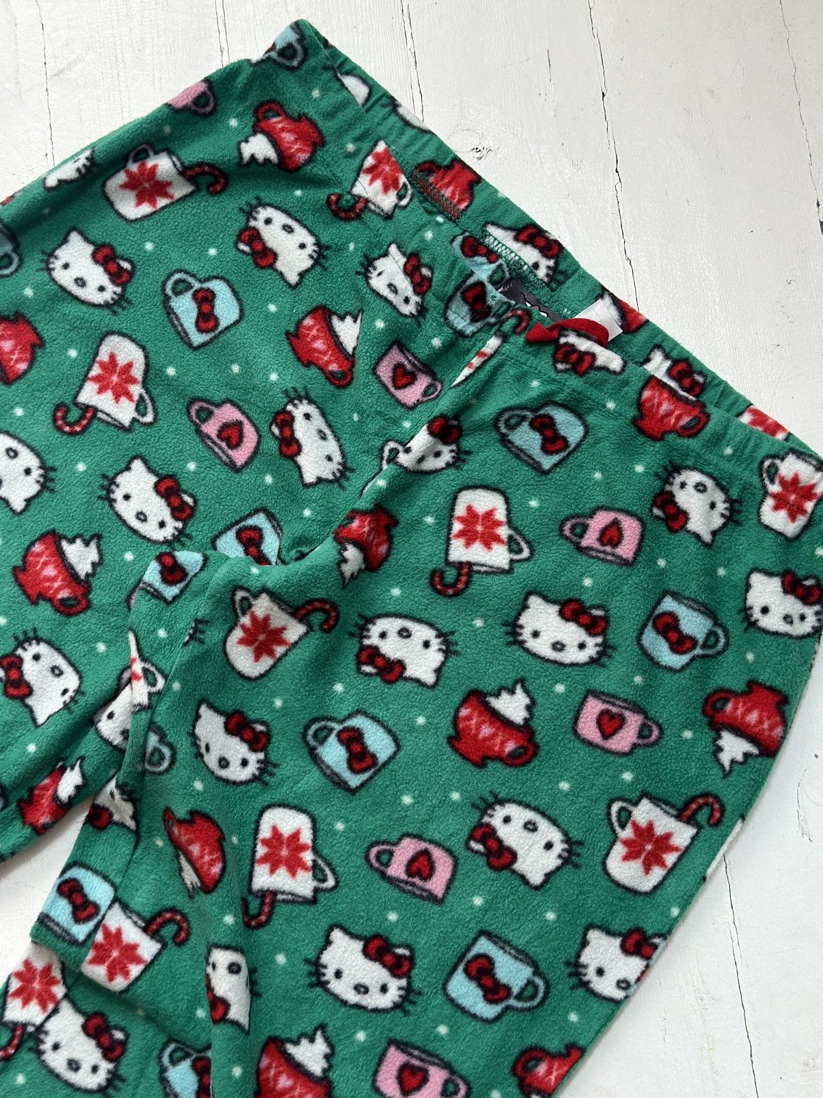Cartoon Network VINTAGE HELLO KITTY MONOGRAM MERRY CHRISTMAS PAJAMA PANTS Size 32" / US 10 / IT 46 - 4 Thumbnail