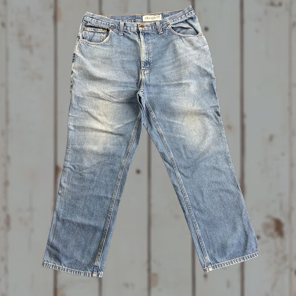 Carhartt VINTAGE Carhartt Jeans Relaxed Fit 38 x 30 Denim Blue 90s Grunge Logo City Skater USA Mens Jeans Size US 38 / EU 54 - 1 Thumbnail