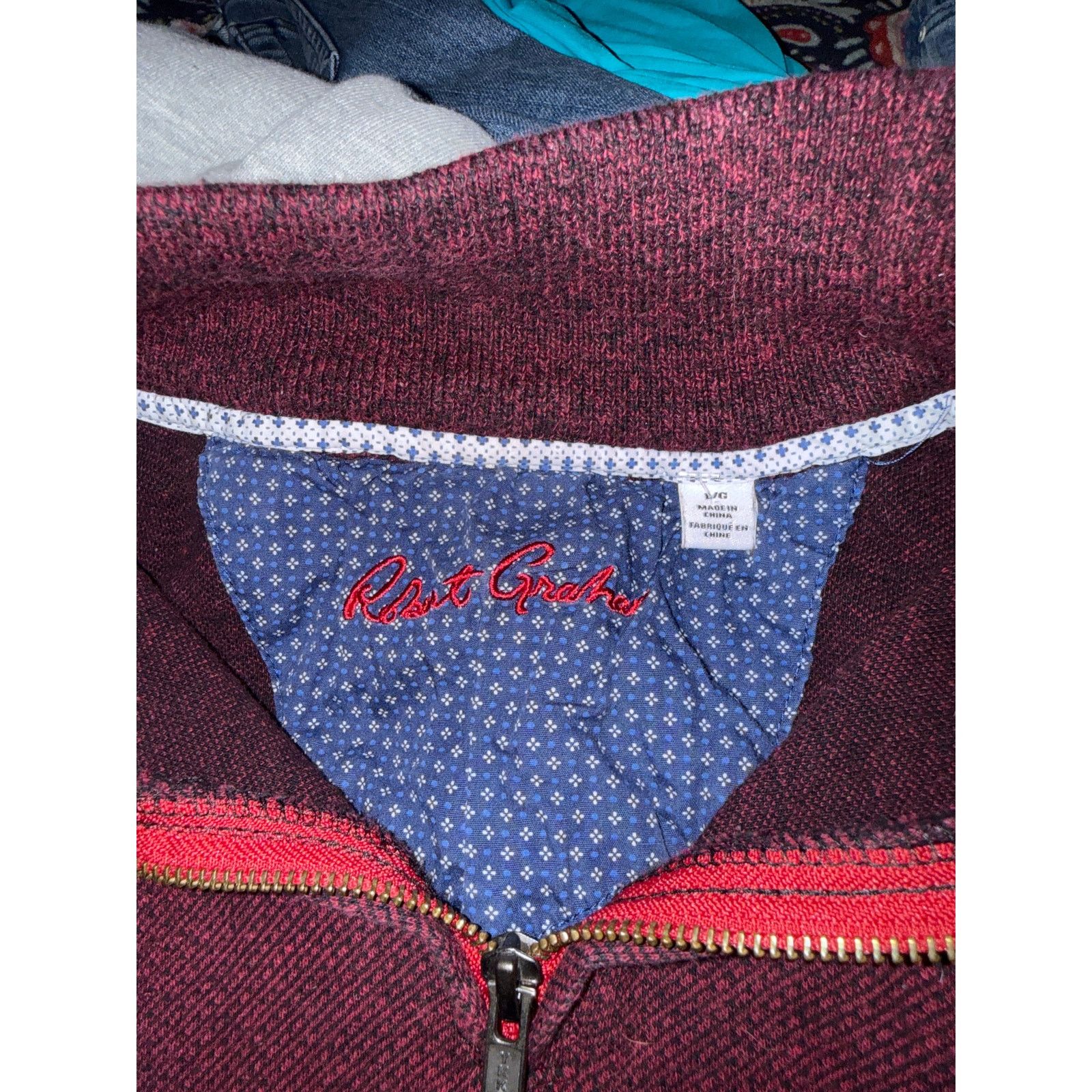 Robert Graham ROBERT GRAHAM knit quarter zip pullover preppy sweater L Size US L / EU 52-54 / 3 - 2 Thumbnail