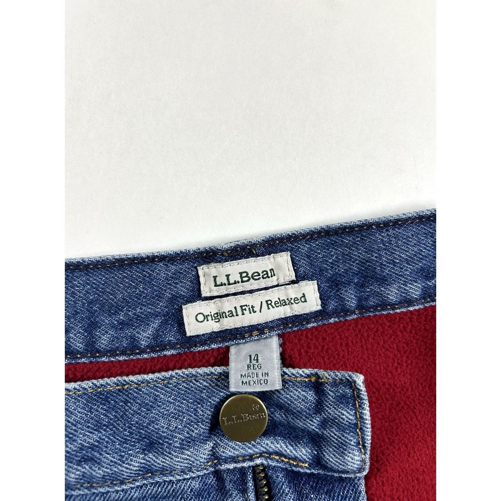 Vintage VINTAGE LL Bean Jeans Blue W14 Fleece Lined Relaxed Fit Denim 90s Womens Size 36" / US 14 / IT 50 - 5 Thumbnail