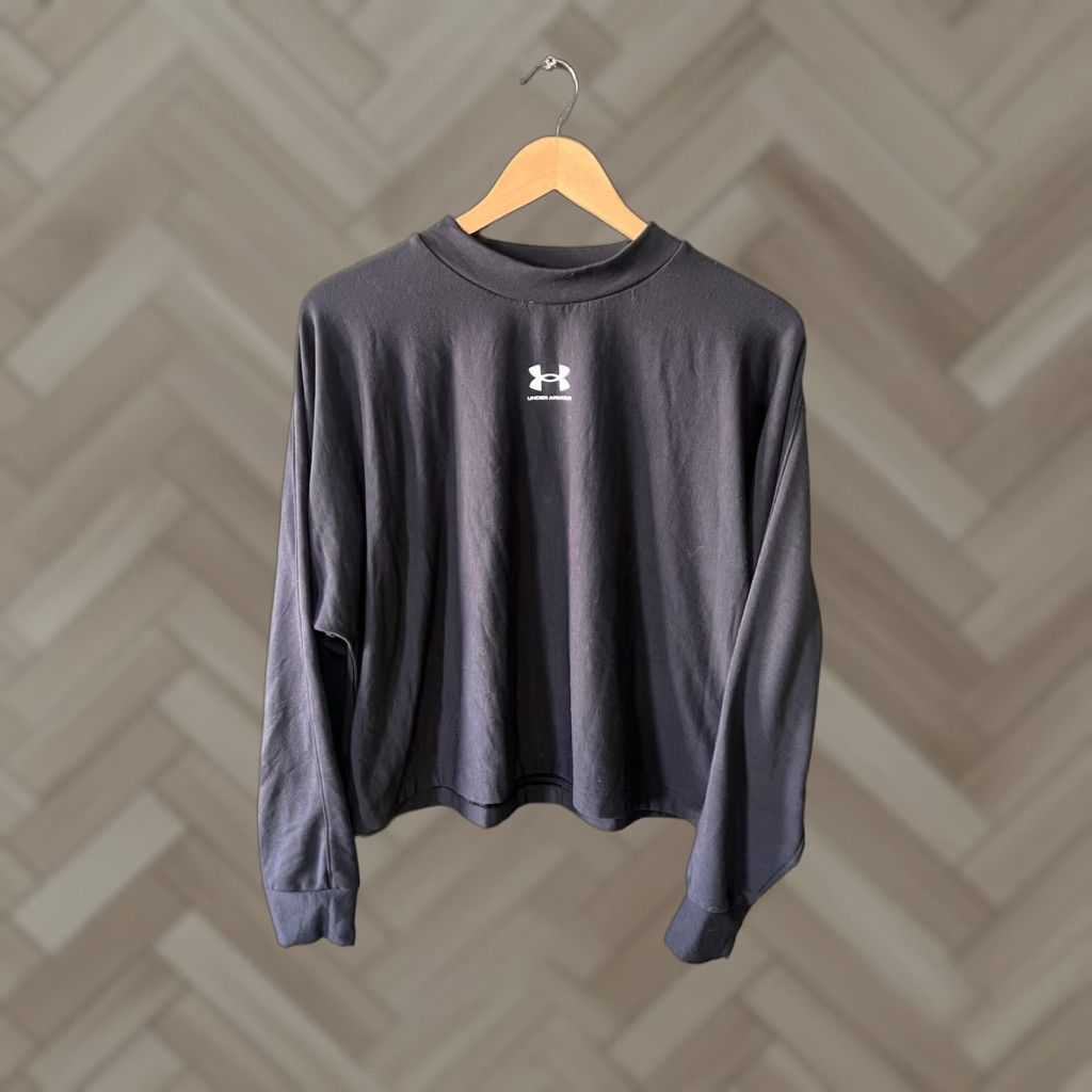 Under Armour Under Armour Womens Black Cropped Long Sleeve Athletic Sweatshirt Size Medium Size M / US 6-8 / IT 42-44 - 1 Thumbnail