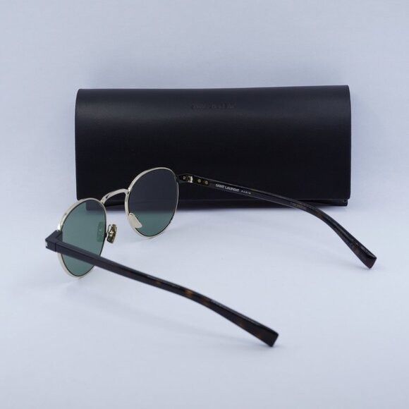 Saint Laurent Paris Saint Laurent SL707 002 Sunglasses Gold/Havana Round Frame Size ONE SIZE - 12 Thumbnail
