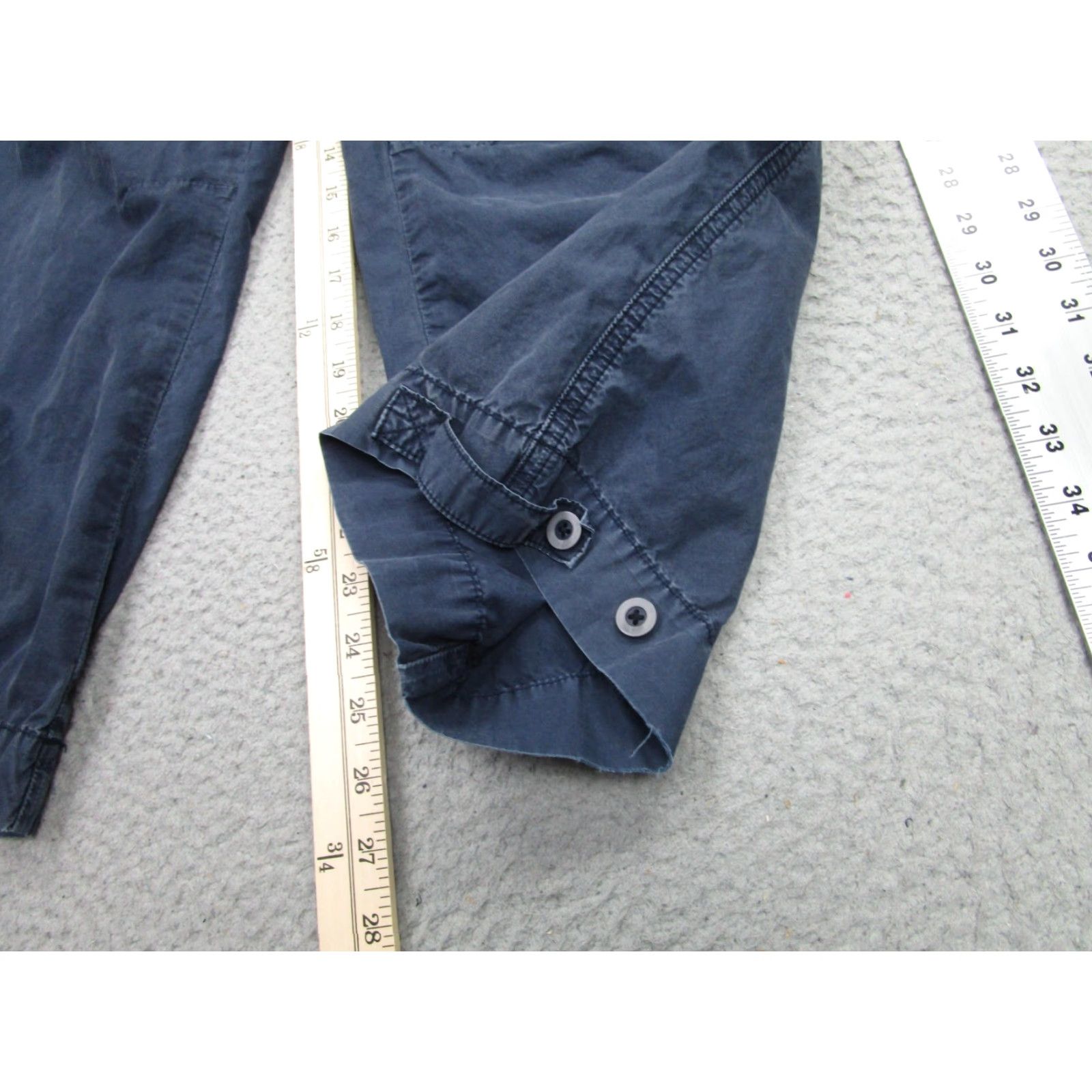 Vintage VINTAGE Pilcro Capris Womens 28 Blue Cargo Utility Adjustable Button Hem Pants 27 in Inseam Womens Size ONE SIZE - 3 Thumbnail