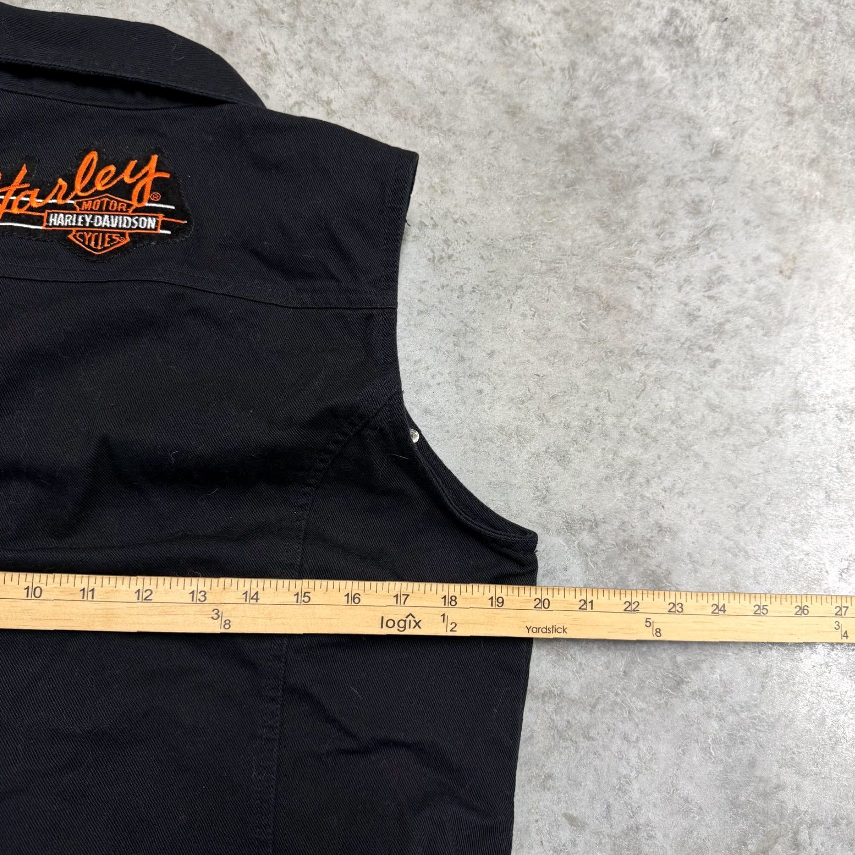 Faded Glory Faded Glory Vest Womens Large Black Denim Studded Harley Davidson Biker Size L / US 10 / IT 46 - 5 Thumbnail