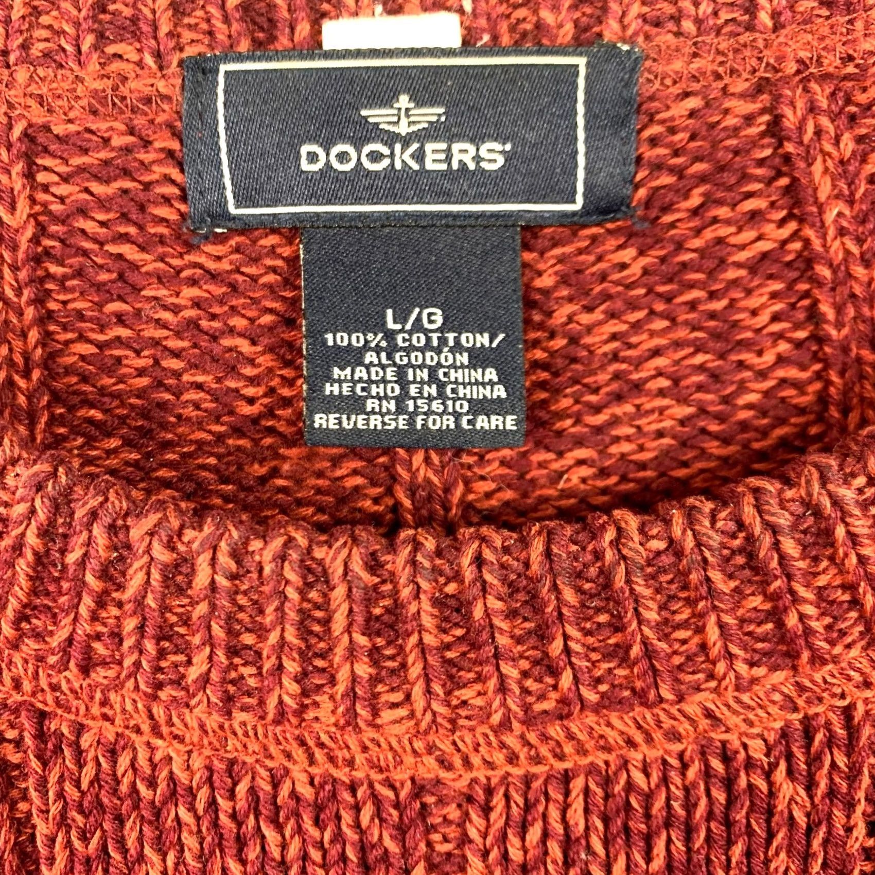 Dockers VINTAGE 90s Dockers Sweater Red Mens Large Cosby Indie Sleaze Size US L / EU 52-54 / 3 - 3 Thumbnail