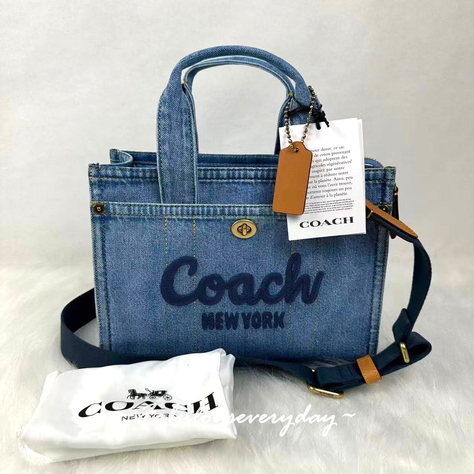 Coach COACH Cargo Tote Bag 26 Crossbody In Denim/Gold/Denim Size ONE SIZE - 1 Thumbnail