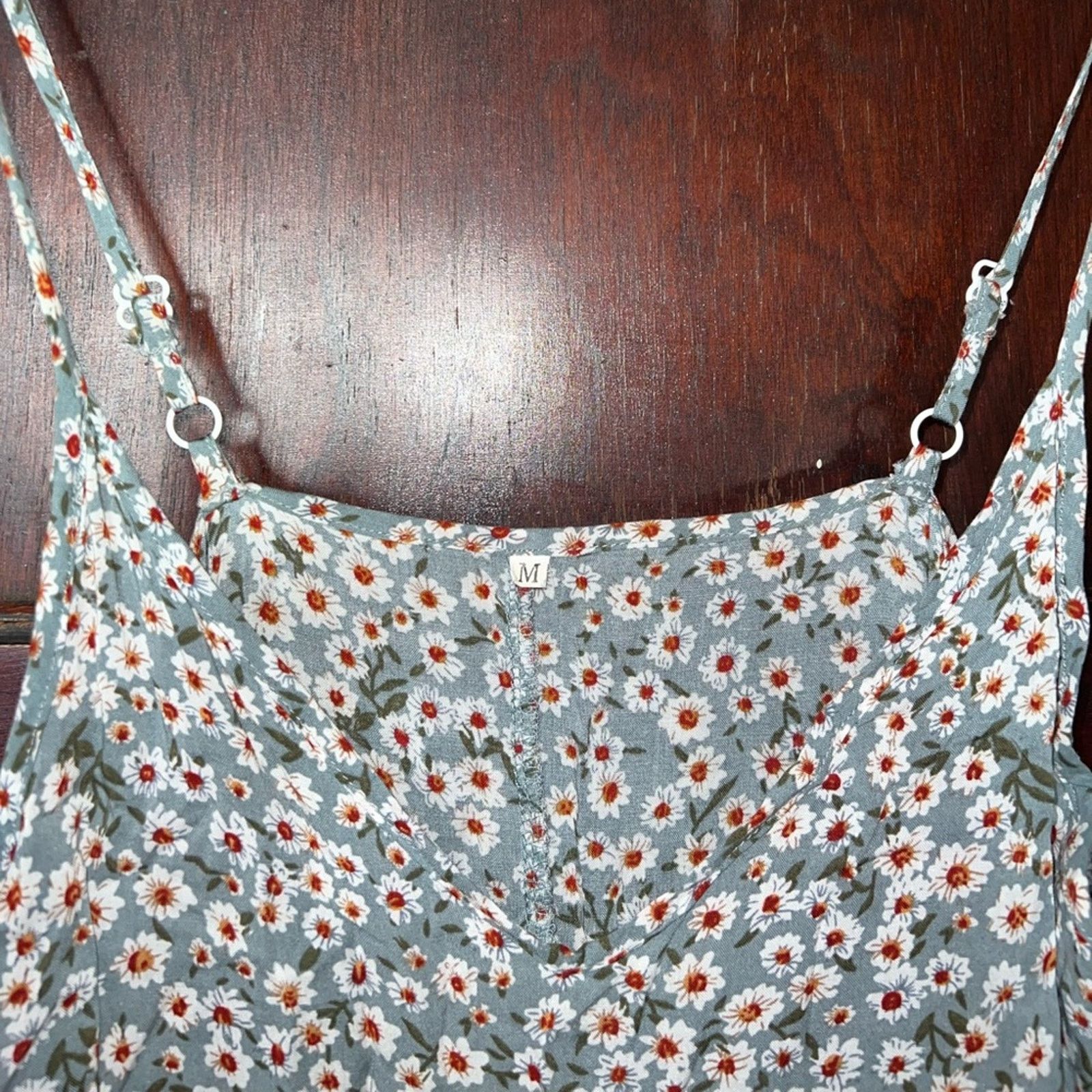 Shein Womens Floral Print Teal Dress Medium Size M / US 6-8 / IT 42-44 - 3 Thumbnail