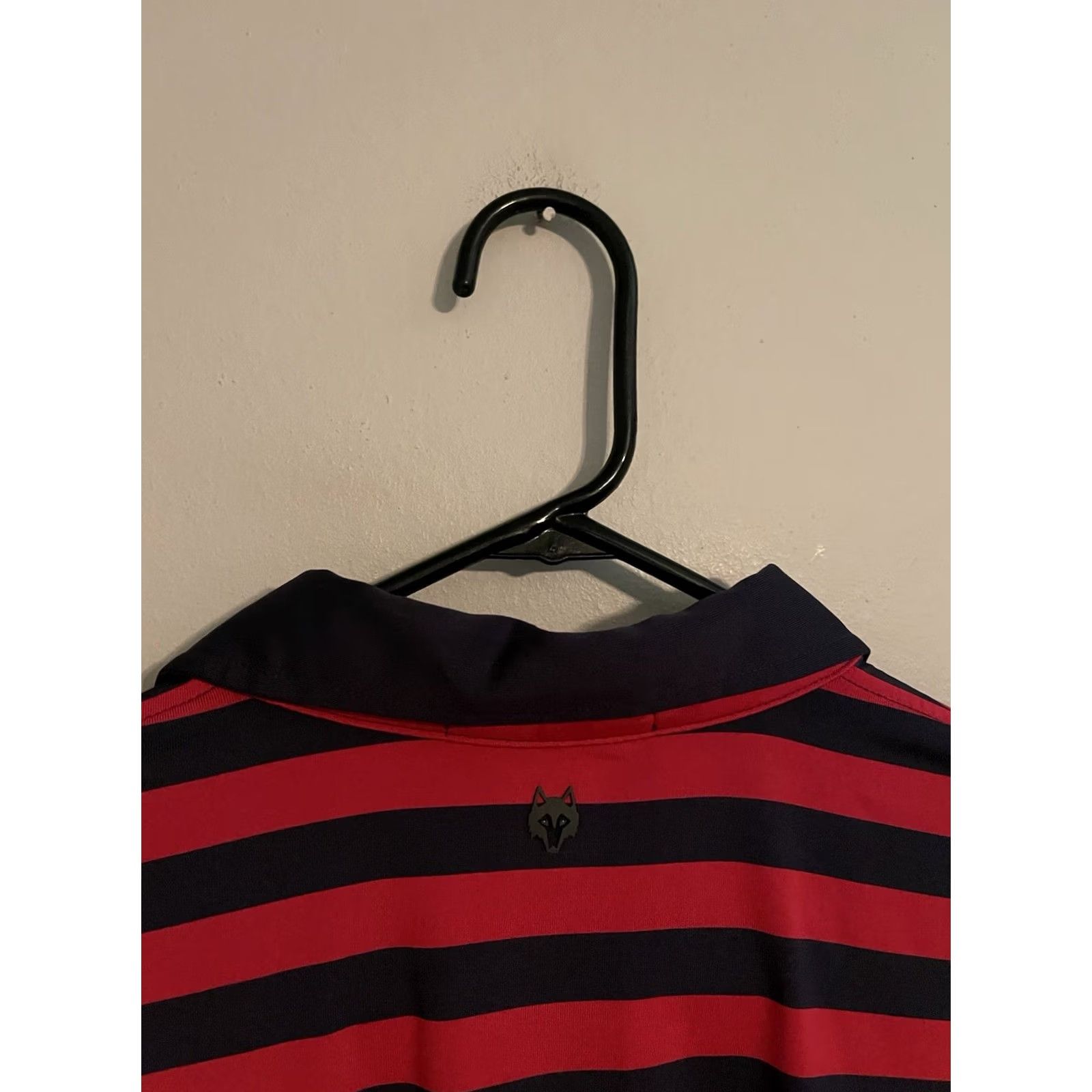 Vintage Greyson Golf Polo Shirt Large Athletic Performance Dark Pink Navy Striped Mens Size US L / EU 52-54 / 3 - 4 Thumbnail