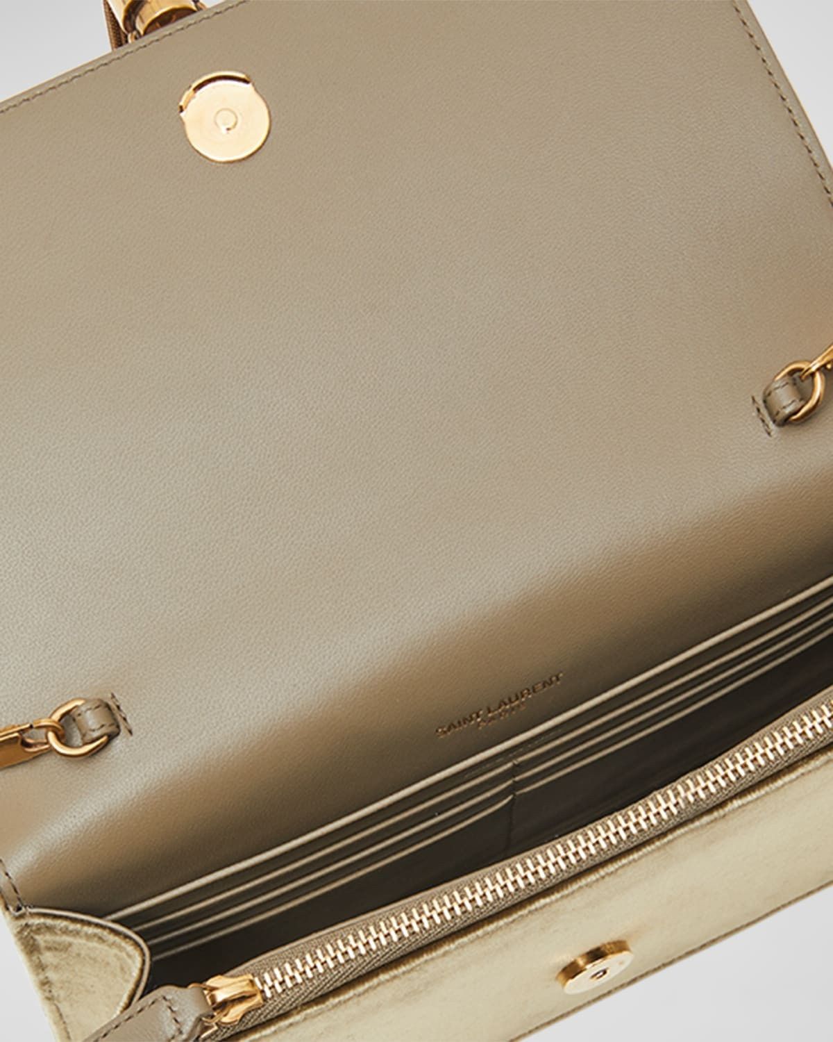 Saint Laurent Paris o1b1hav110425 Size: OS / Velvet Kate Chain Wallet in Gold Size ONE SIZE - 4 Thumbnail