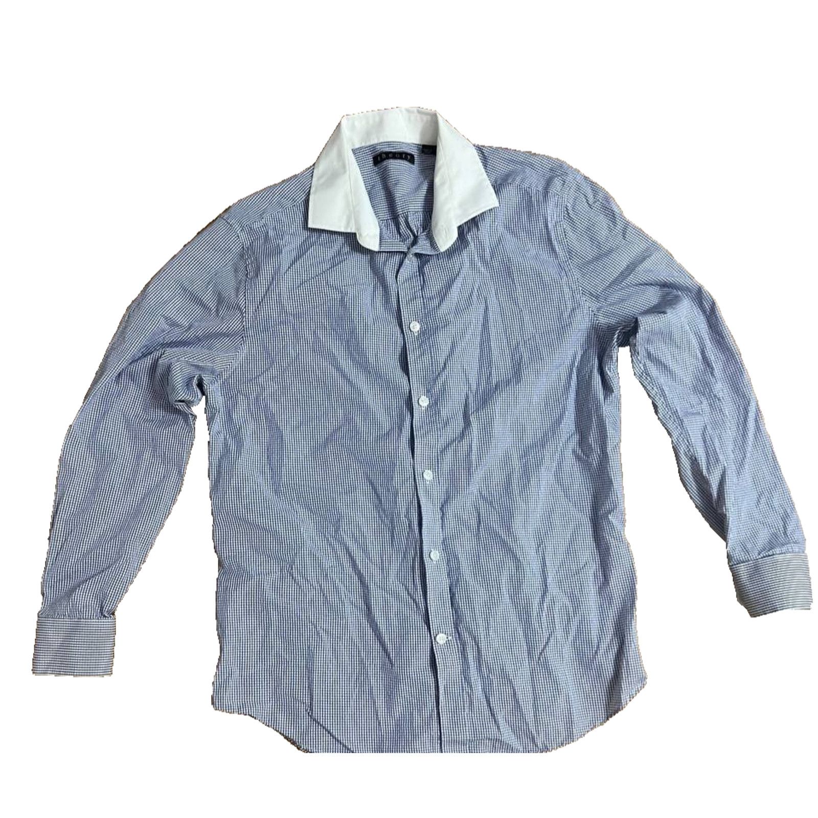 Theory Striped Blue White Button Down shirt Size L A000395