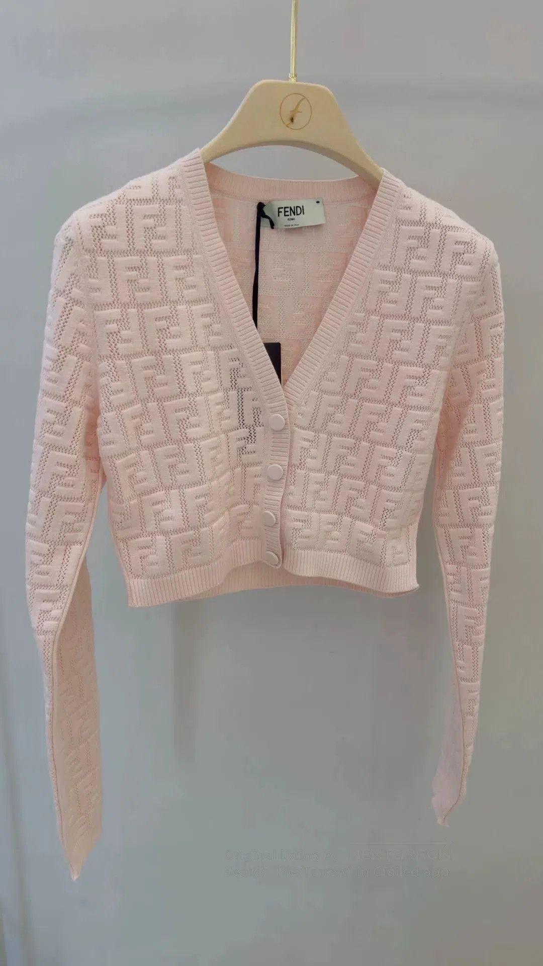 Fendi Fendi Pink Cropped Cardigan. Size US L / EU 52-54 / 3 - 1 Thumbnail