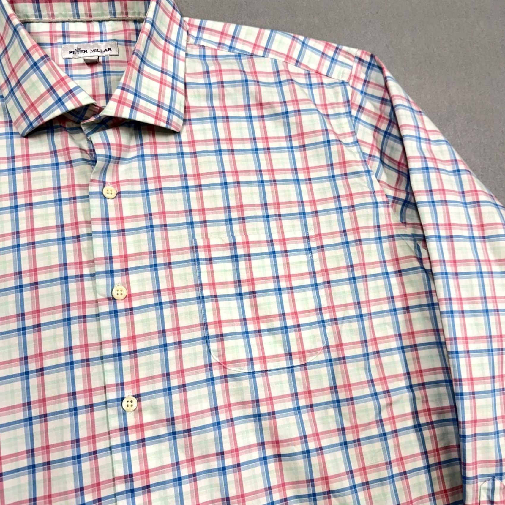 Peter Millar Peter Millar Shirt Mens XL Multicolor Plaid Button Down Long Sleeve Casual Size US XL / EU 56 / 4 - 2 Thumbnail