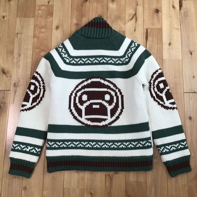 Bape BAPE BABY MILO Cowichan knit jacket a bathing ape NIGO Size US M / EU 48-50 / 2 - 3 Thumbnail