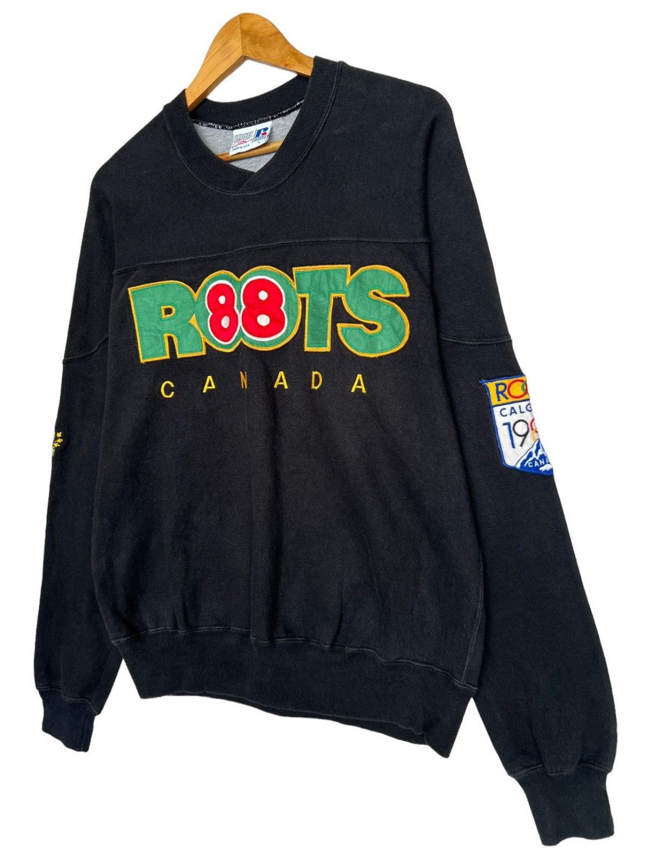 USA Olympics Vintage 80s Calgary Olympic Roots Canada Russell Sweatshirt Size US L / EU 52-54 / 3 - 4 Thumbnail
