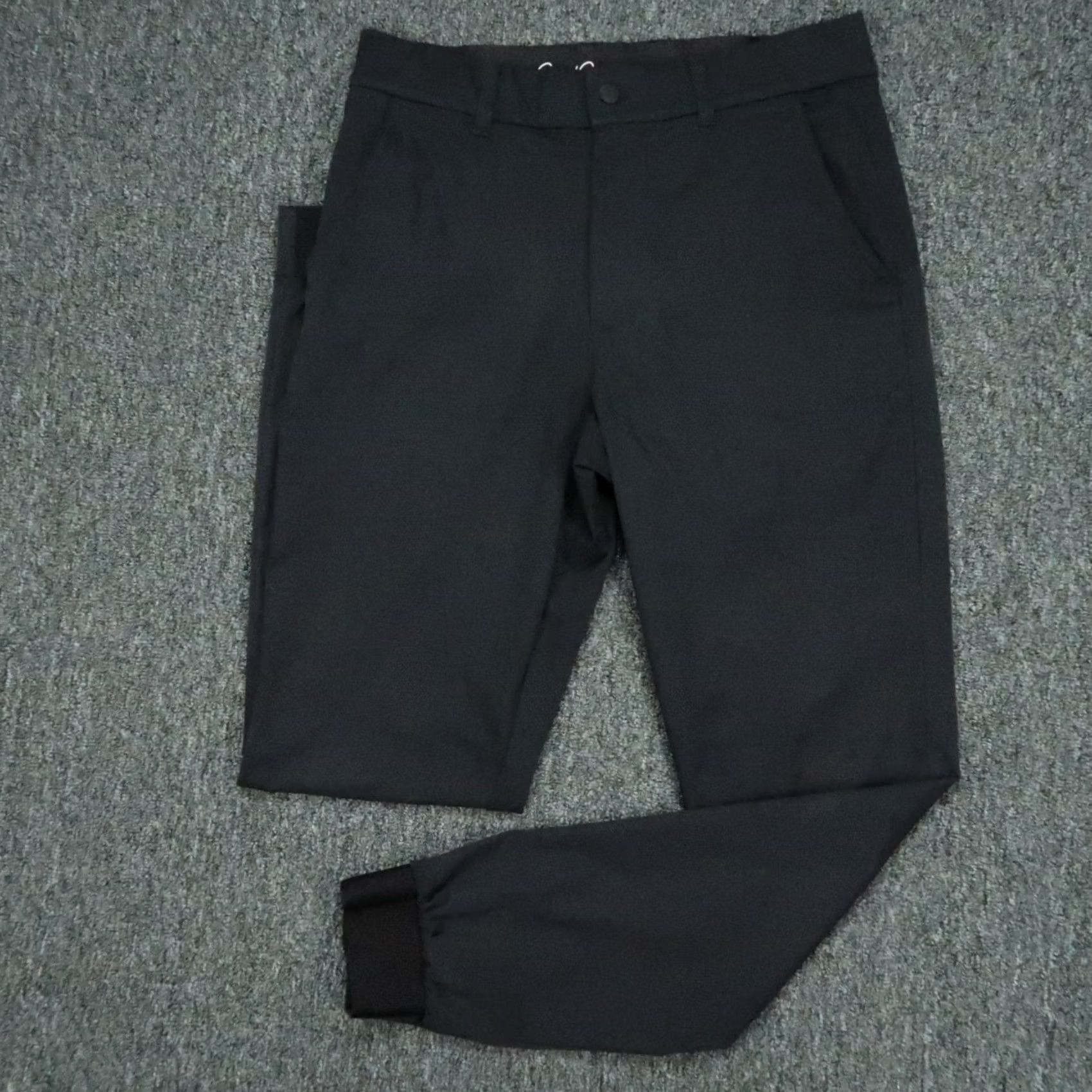 Vintage Good Good Golf Pants Mens 30x31 Black Chino Flat Front Stretch Pockets Tapered Regular Size 30 Inseam 31 Zip Button Front Back Pockets Size US 30 / EU 46 - 2 Thumbnail