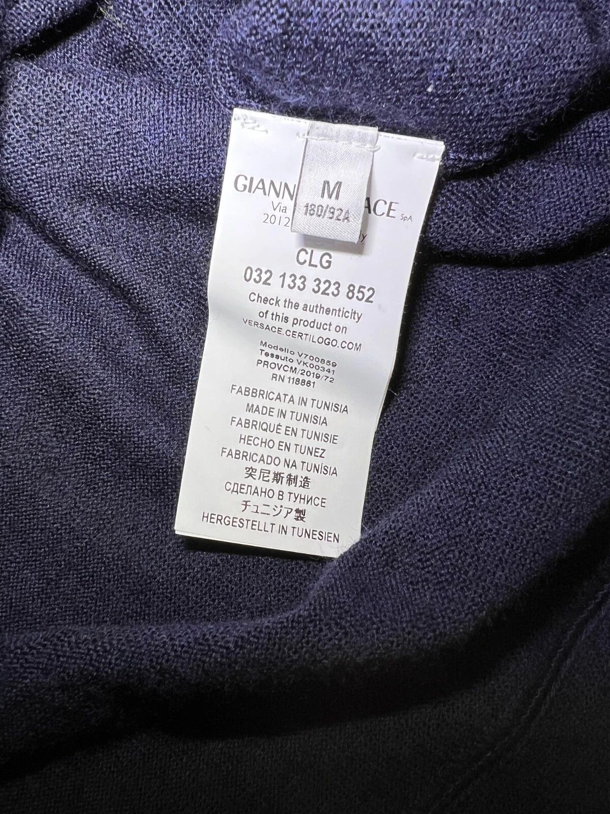 Versace VERSACE Collection Big Logo Sweatshirt Jumper Wool Navy Blue Size US M / EU 48-50 / 2 - 9 Thumbnail