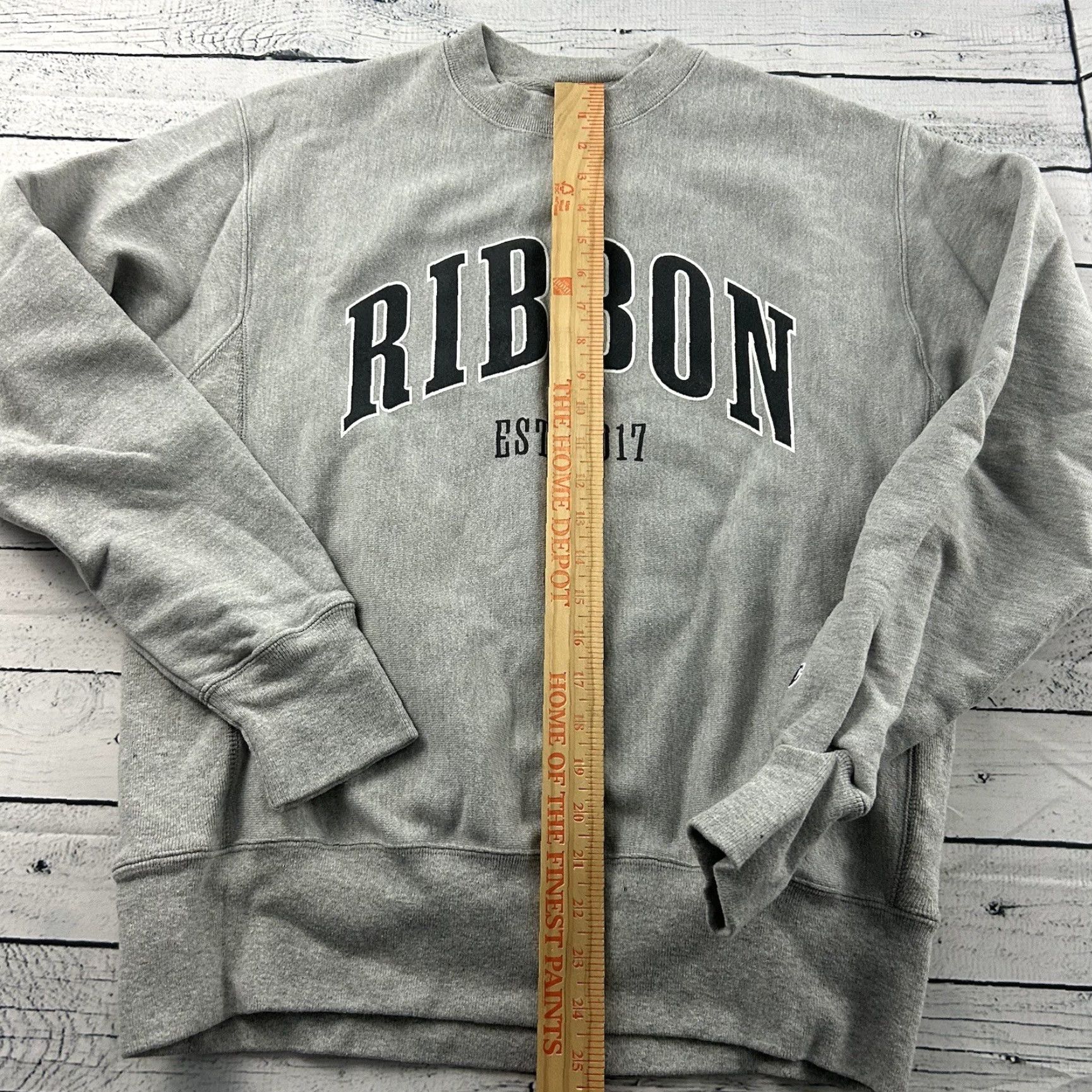 Champion Champion Reverse Weave Ribbon Crewneck Pullover Sweatshirt Men's M Gray Size US M / EU 48-50 / 2 - 4 Thumbnail