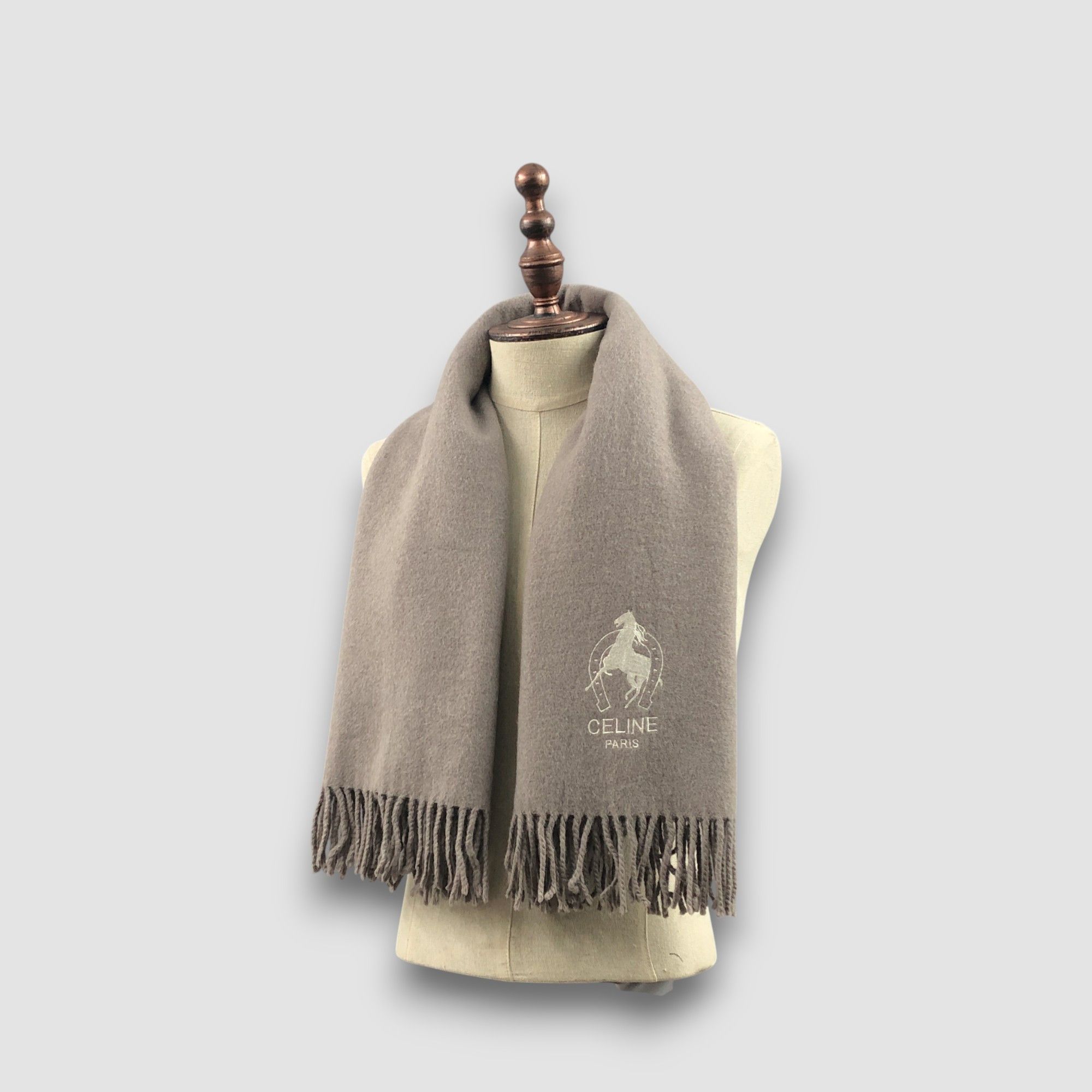 Celine Vintage Celine Scarf Muffler Wool Shawls Babushka Scarves Size ONE SIZE - 2 Thumbnail