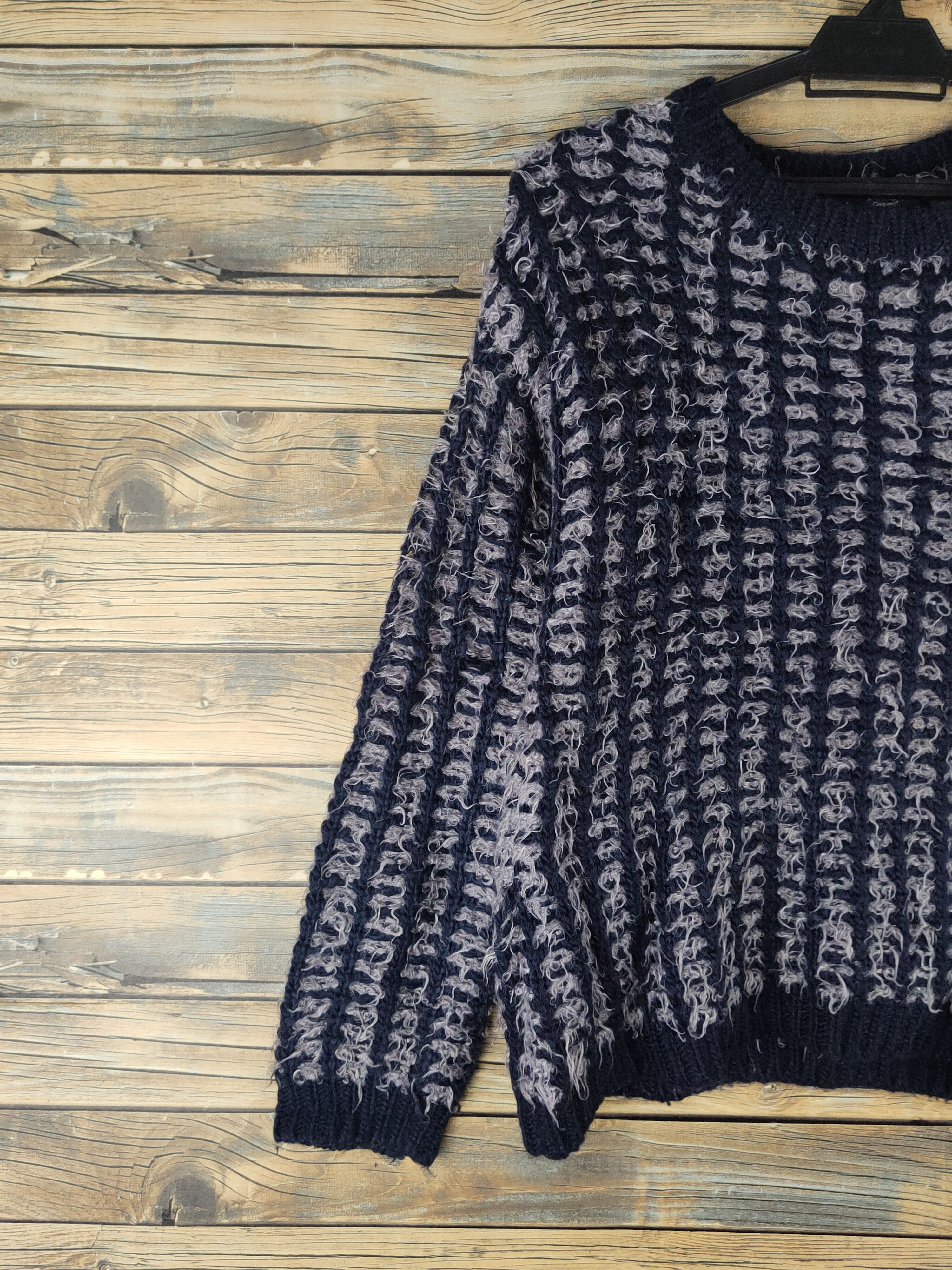 Ciaopanic DL Ciaopanic Navy Fur Mohair Knitwear #46-519 Size M / US 6-8 / IT 42-44 - 3 Thumbnail