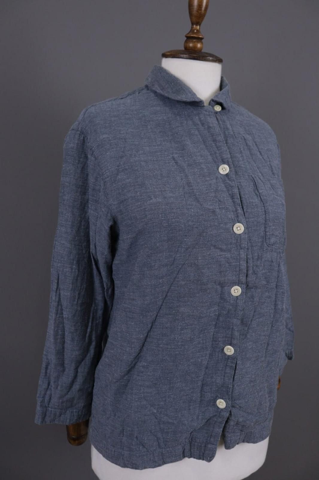 Designer Toast Blue Long Sleeve Button Down Blouse Shirt Size XS Size XS / US 0-2 / IT 36-38 - 6 Thumbnail