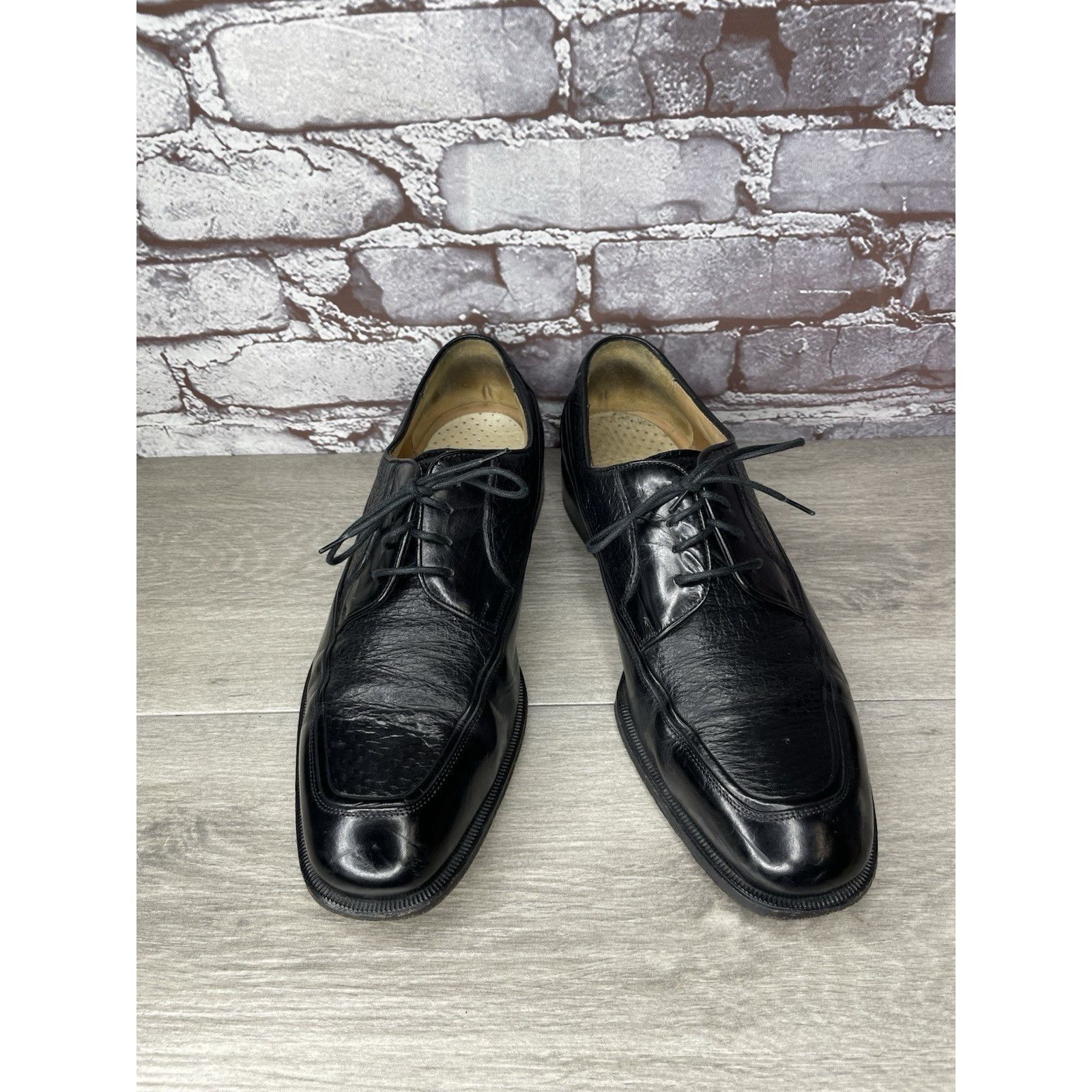 Johnston & Murphy Johnston & Murphy Black Leather Square Toe Italy Dress Shoe Size US 10 / EU 43 - 15 Thumbnail