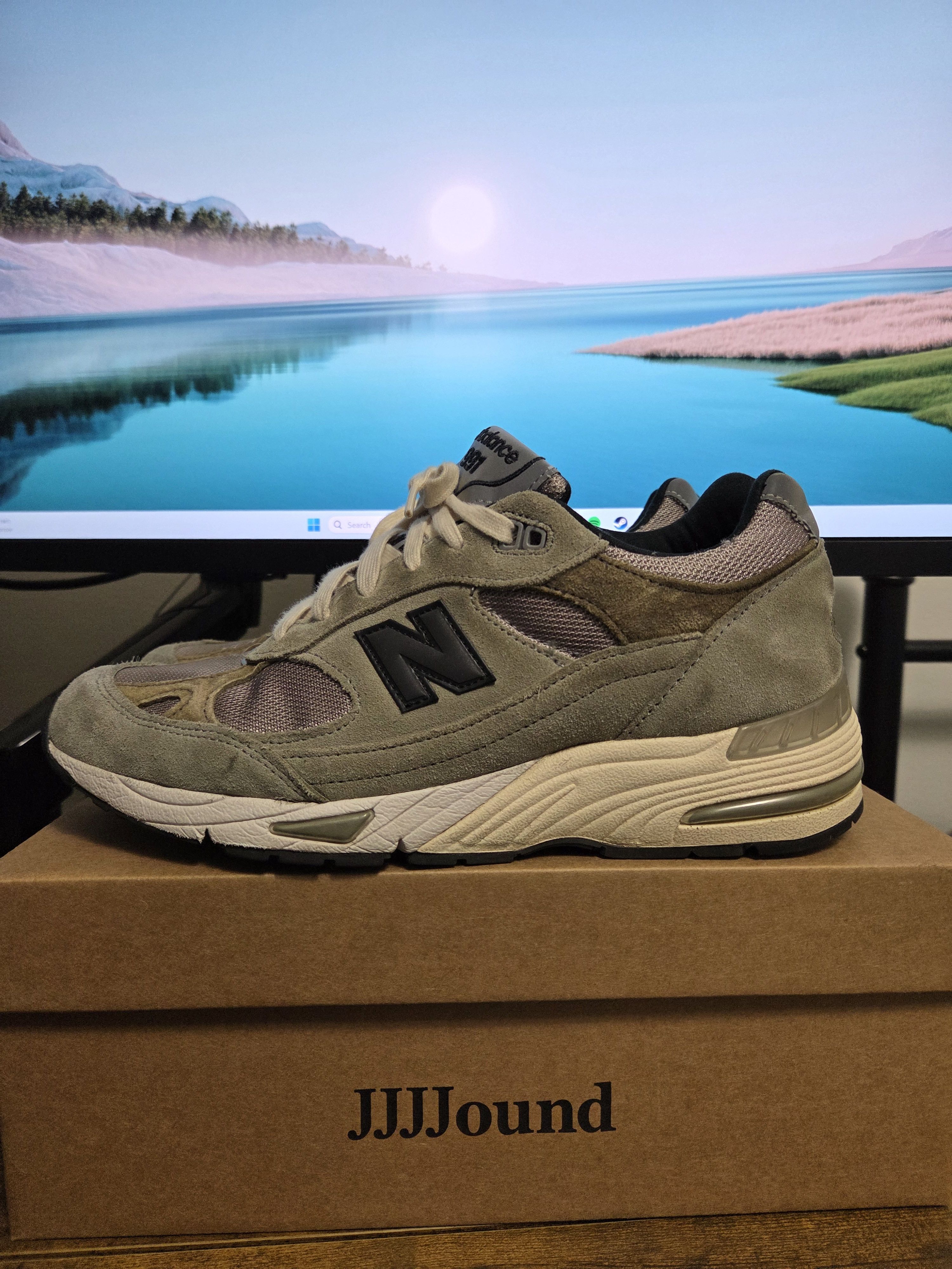 JJJJound × New Balance New Balance 991 MiUK JJJJound Grey Olive Size US 9 / EU 42 - 1 Thumbnail
