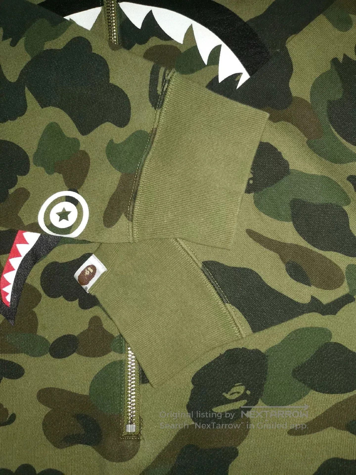 Bape bape camouflage shark zip hoodie. Size US XL / EU 56 / 4 - 5 Thumbnail