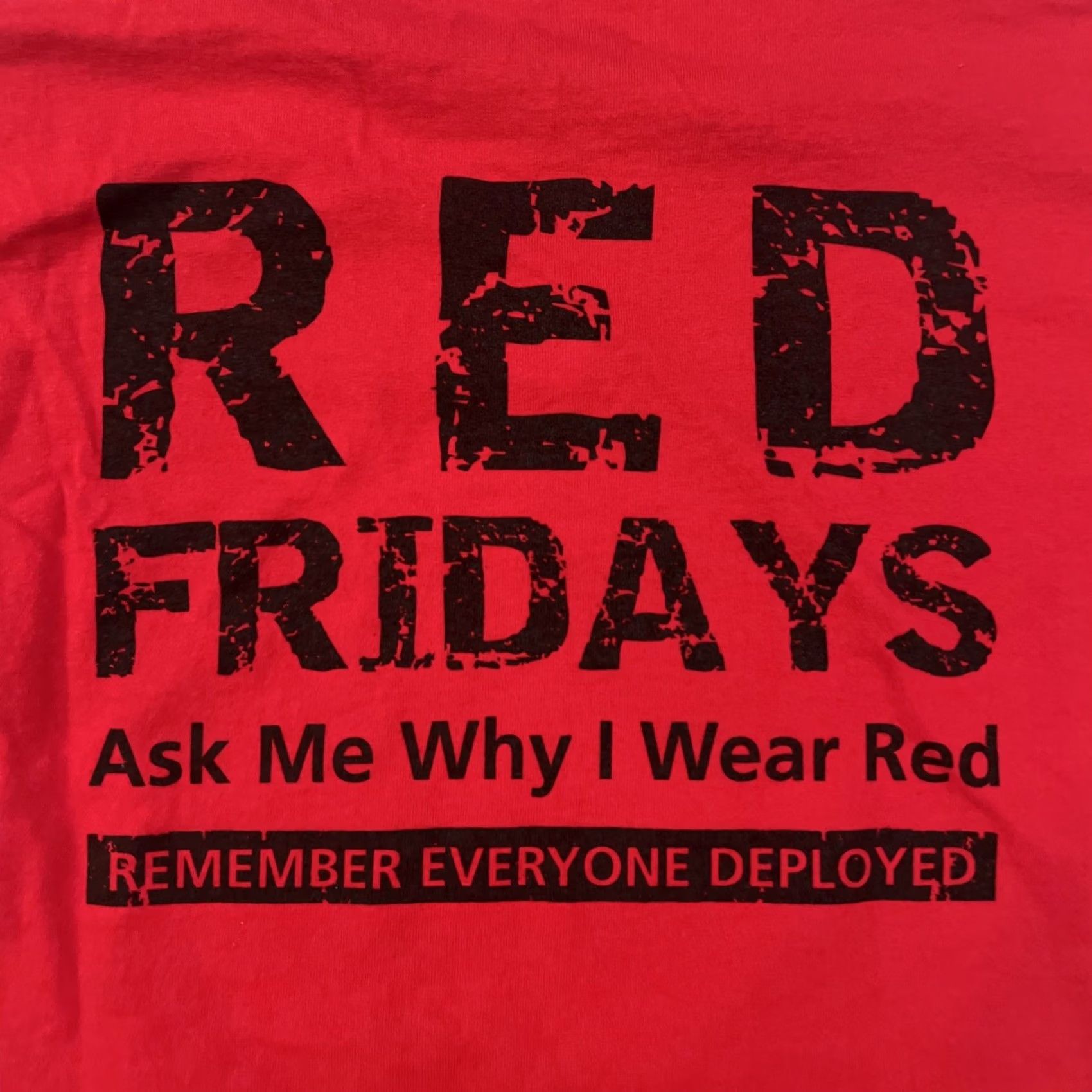 Hanes VINTAGE Raytheon Red Fridays - Ask Me Why I Wear Red Logo Shirt Large Red Men Short Sleeve Crew Neck Knit Cotton Graphic Print Enginee rs Size US L / EU 52-54 / 3 - 6 Thumbnail
