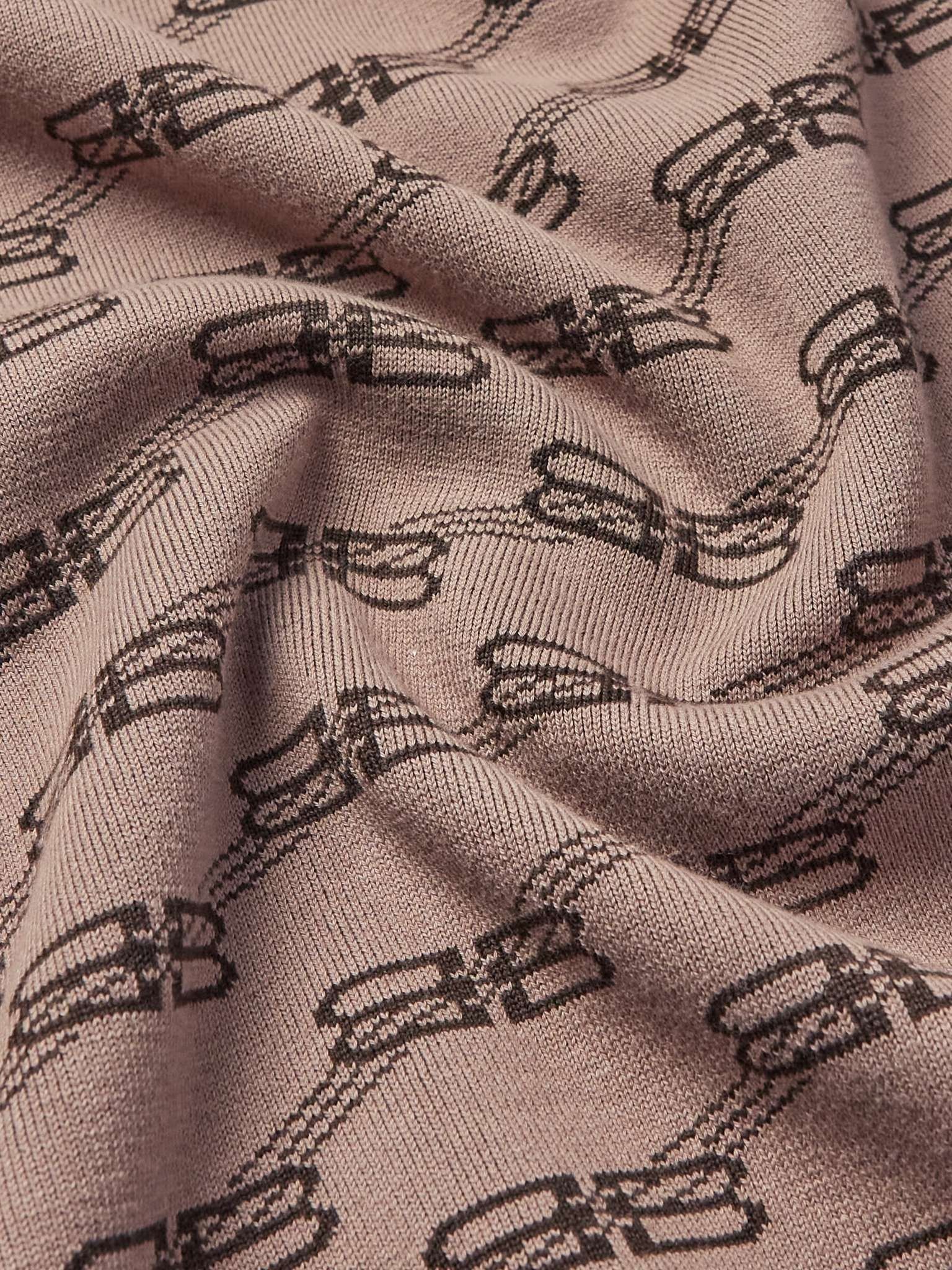 Balenciaga o1w1db11224 BB Monogram Sweater in Beige/Brown Size US S / EU 44-46 / 1 - 3 Thumbnail
