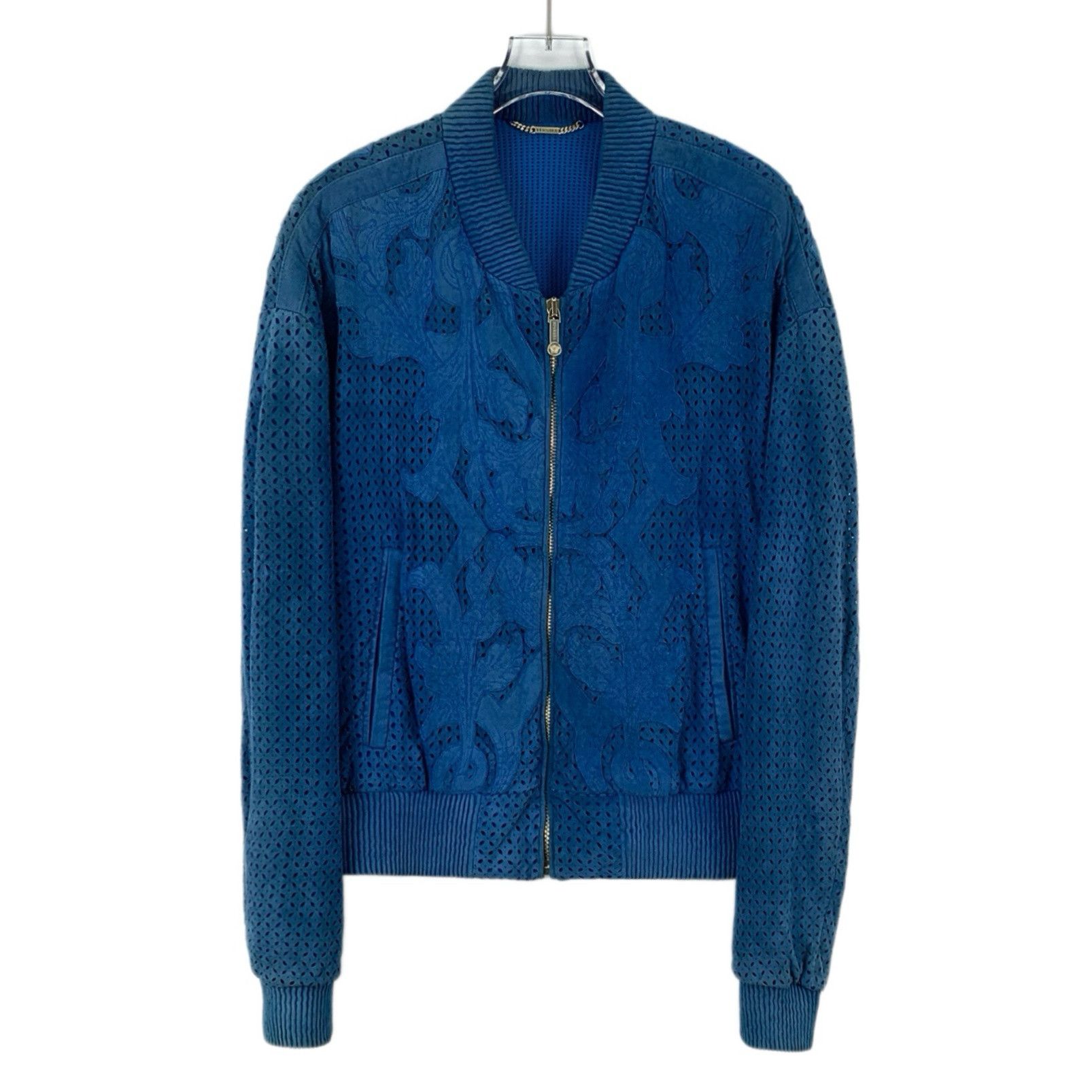 Versace Versace Floral Cutout Jacket Navy (48) Size US M / EU 48-50 / 2 - 1 Thumbnail