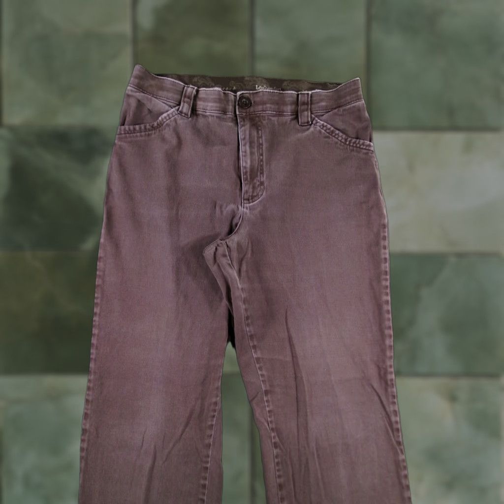Lee Lee Pants Women 10 Petite Brown Chino Straight Leg Office Casual Comfortable Waistband 28in Inseam Womens Petite Brown Lee Pant 10P Size 32" / US 10 / IT 46 - 1 Thumbnail
