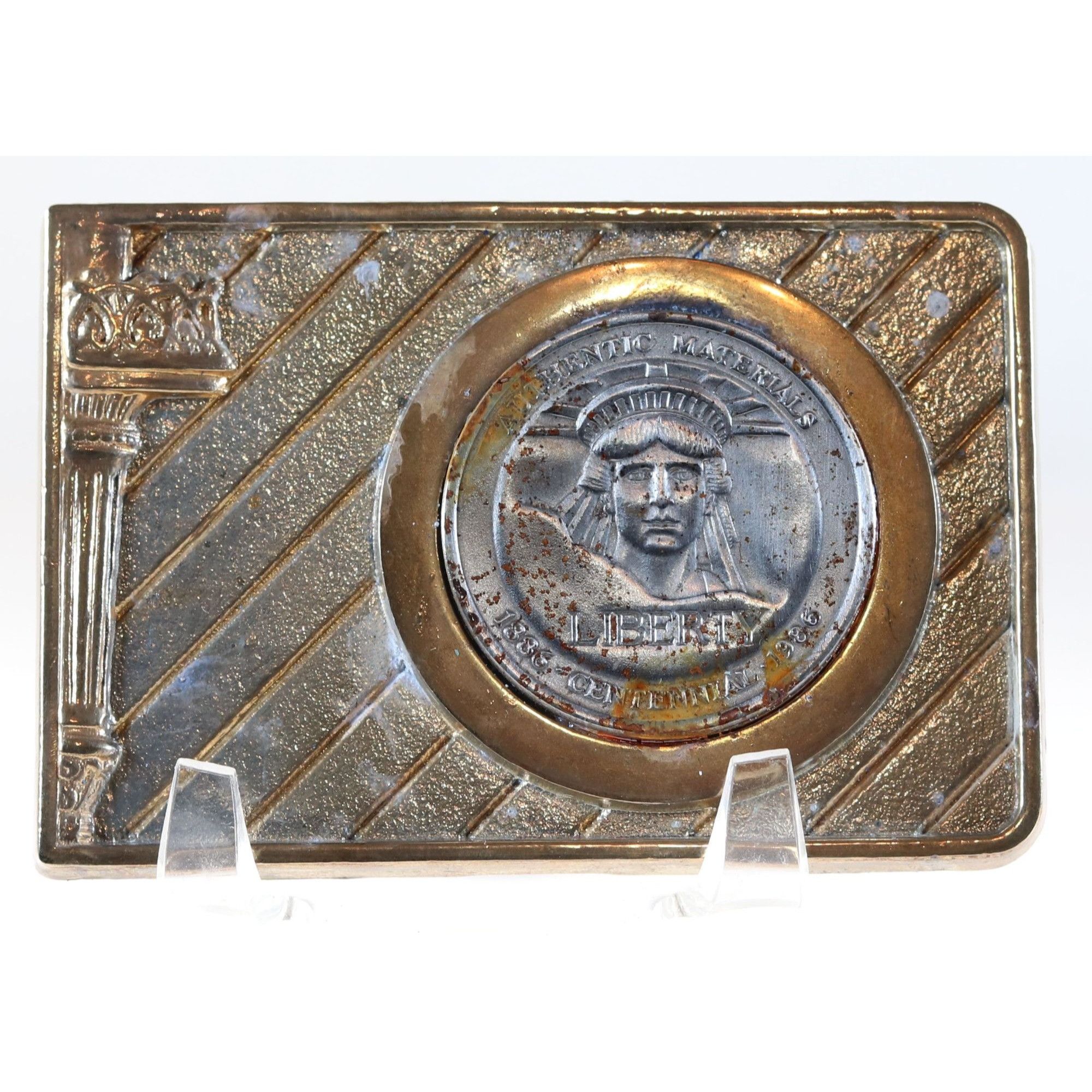 Vintage Belt Buckle Liberty Centennial Coin 1886-1986 Leslie Mfg 198 Size ONE SIZE - 1 Thumbnail