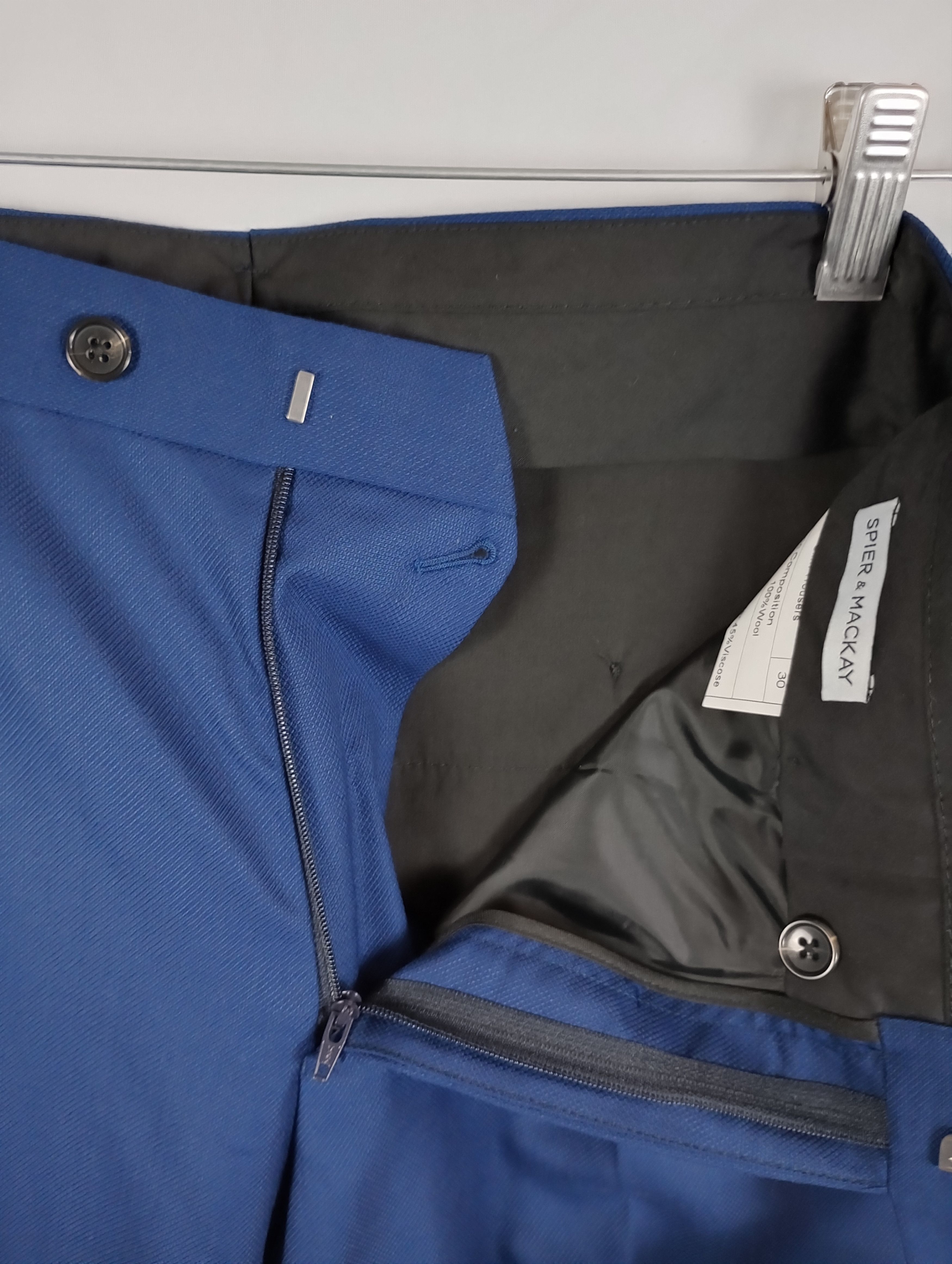 Spier & Mackay Spier And Mackay Slim Trouser W30 - Bright Blue - Side Tabs Size 36R - 3 Thumbnail