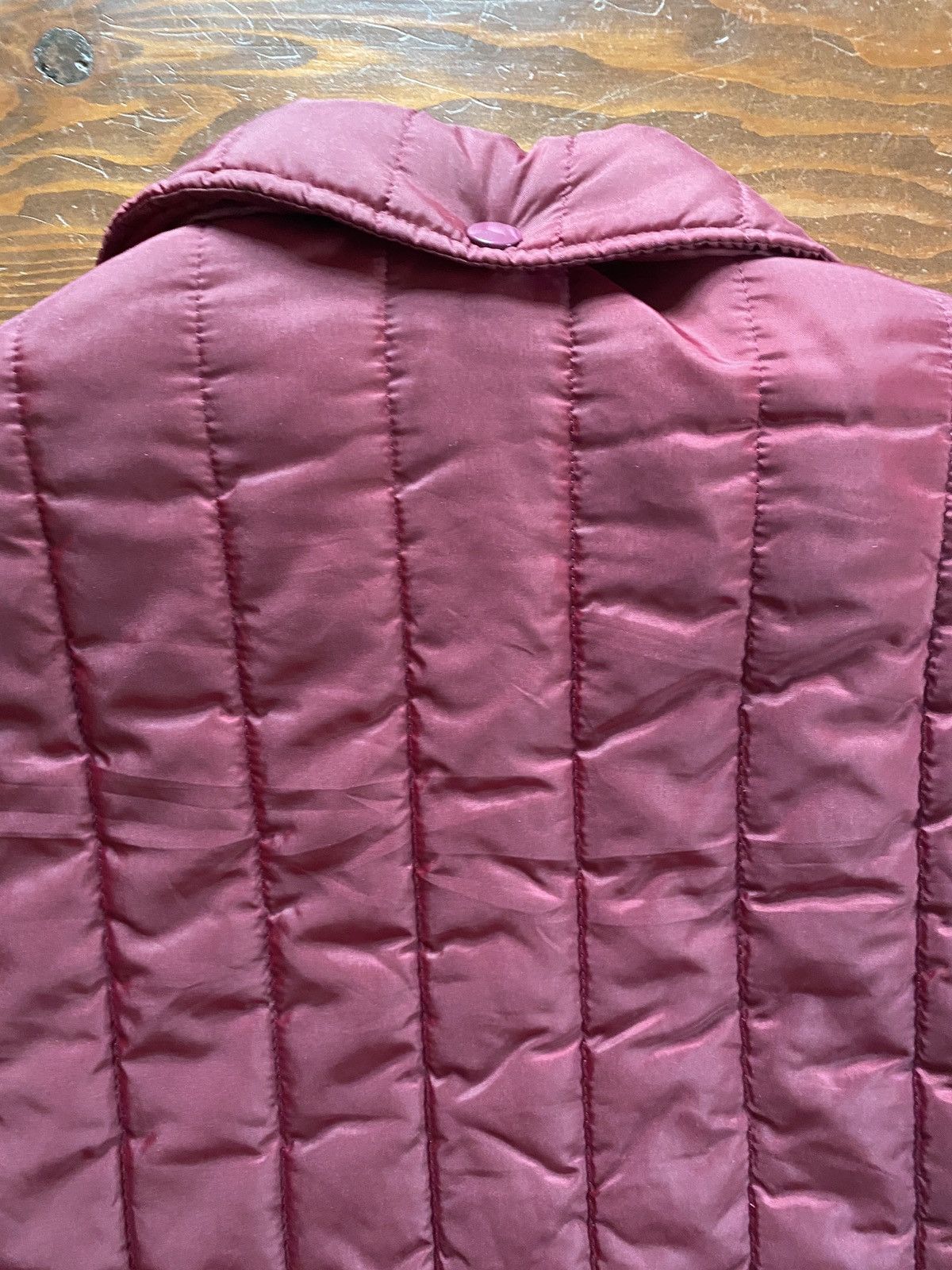 Sears × Vintage Vintage 70’s Sears Vertical Puffer Burgundy Full Zip Jacket Size US S / EU 44-46 / 1 - 16 Thumbnail
