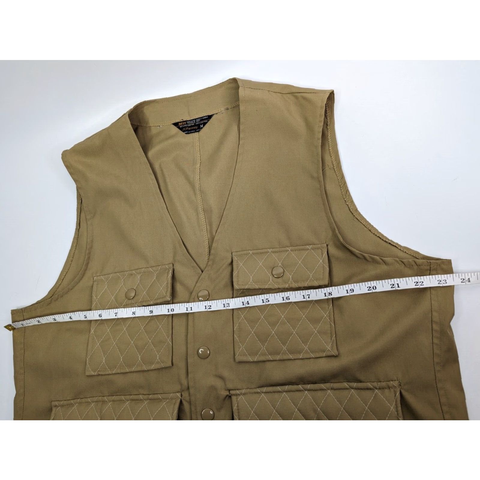 Penn VINTAGE J. C. Penney Hunting Vest Men's Medium Beige Pockets Camouflage Cotton Canvas Quilted Zip Vest Outdoors Size US M / EU 48-50 / 2 - 4 Thumbnail
