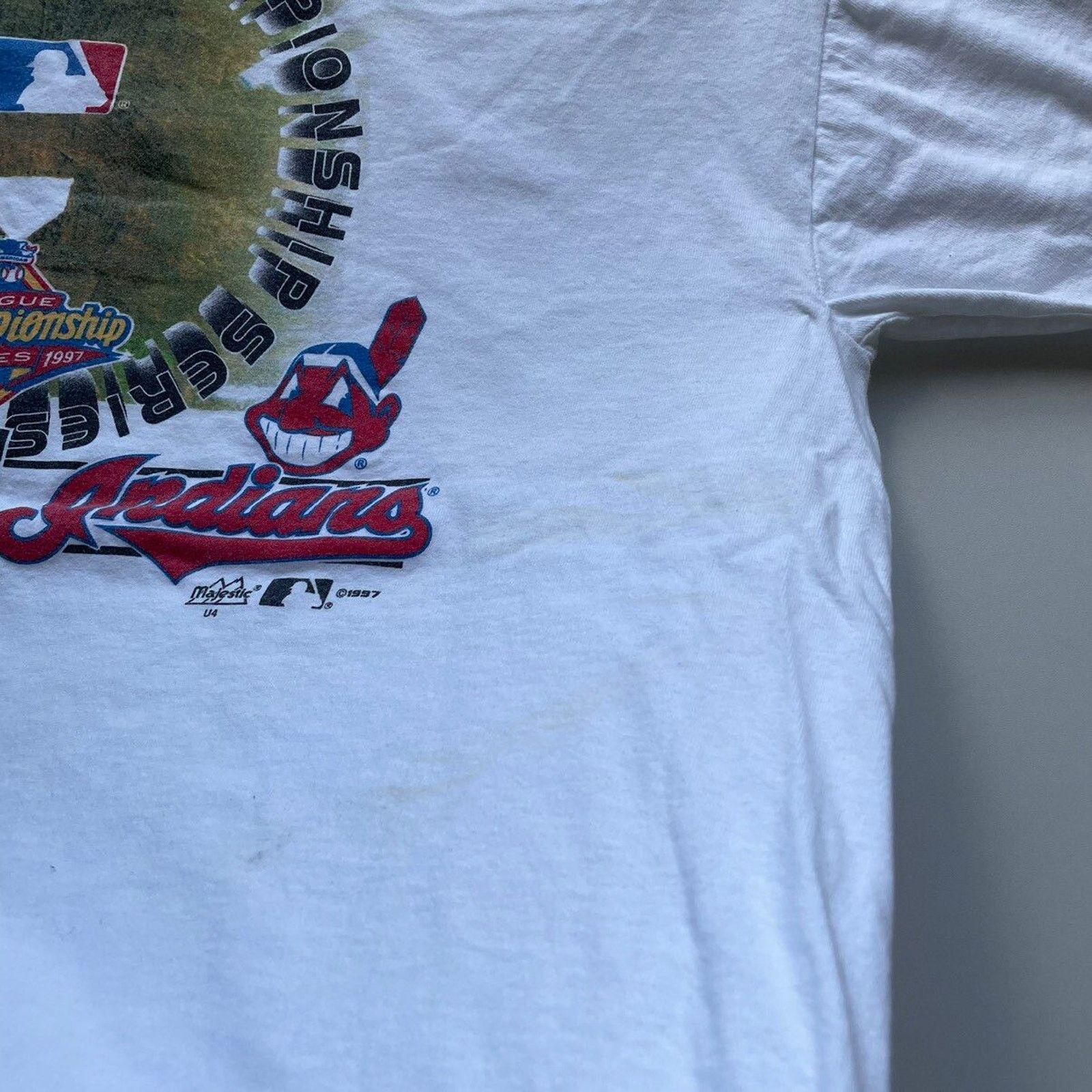 MLB × Vintage Vintage Baltimore Orioles Vs Cleveland Indians MLB T Shirt Size US XXL / EU 58 / 5 - 5 Thumbnail