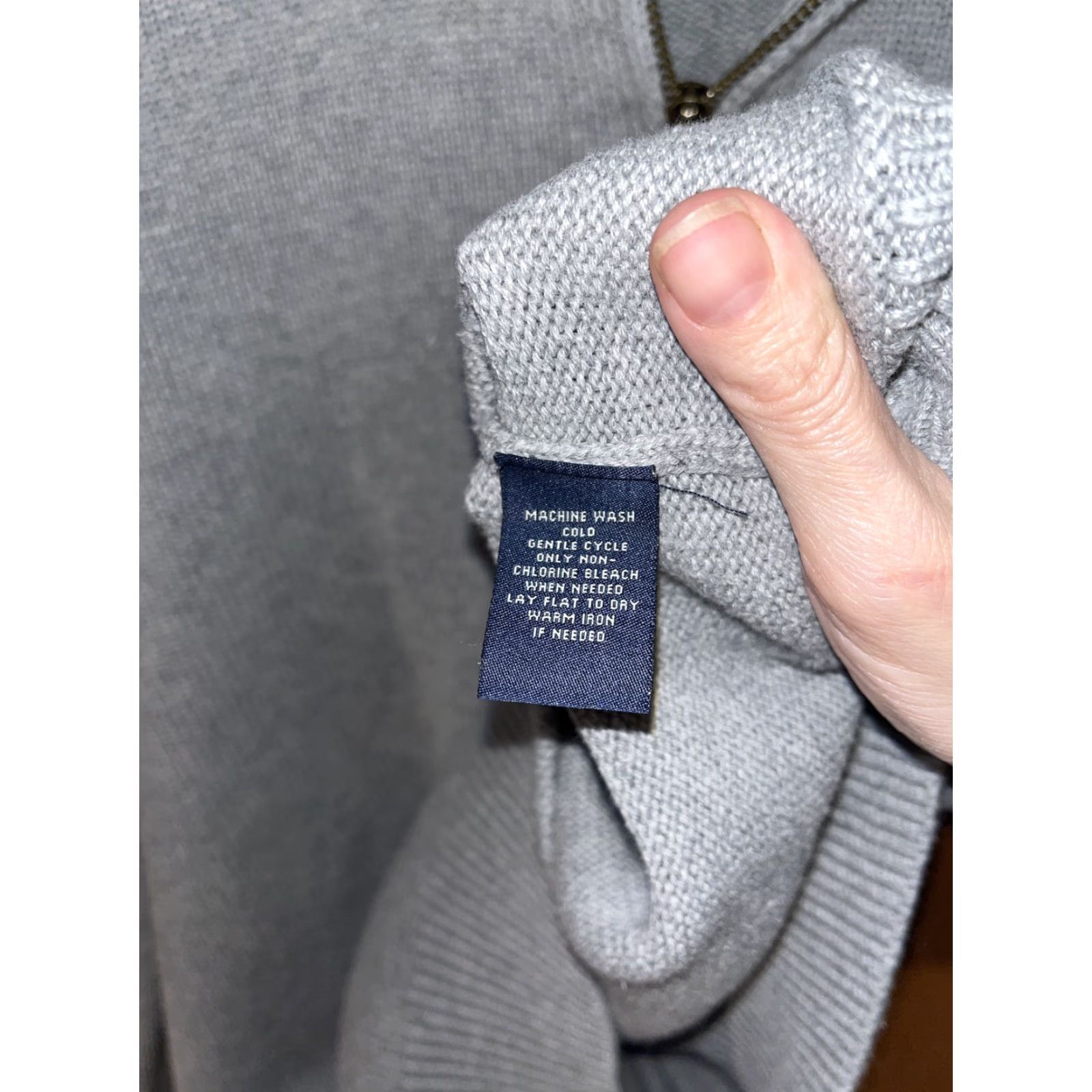 Polo Ralph Lauren VINTAGE Polo Ralph Lauren Men’s Sweater 1/4 Zip Flag Gray Cotton Long Sleeve Casual Winter Summer Fall Spring L Size US L / EU 52-54 / 3 - 4 Thumbnail