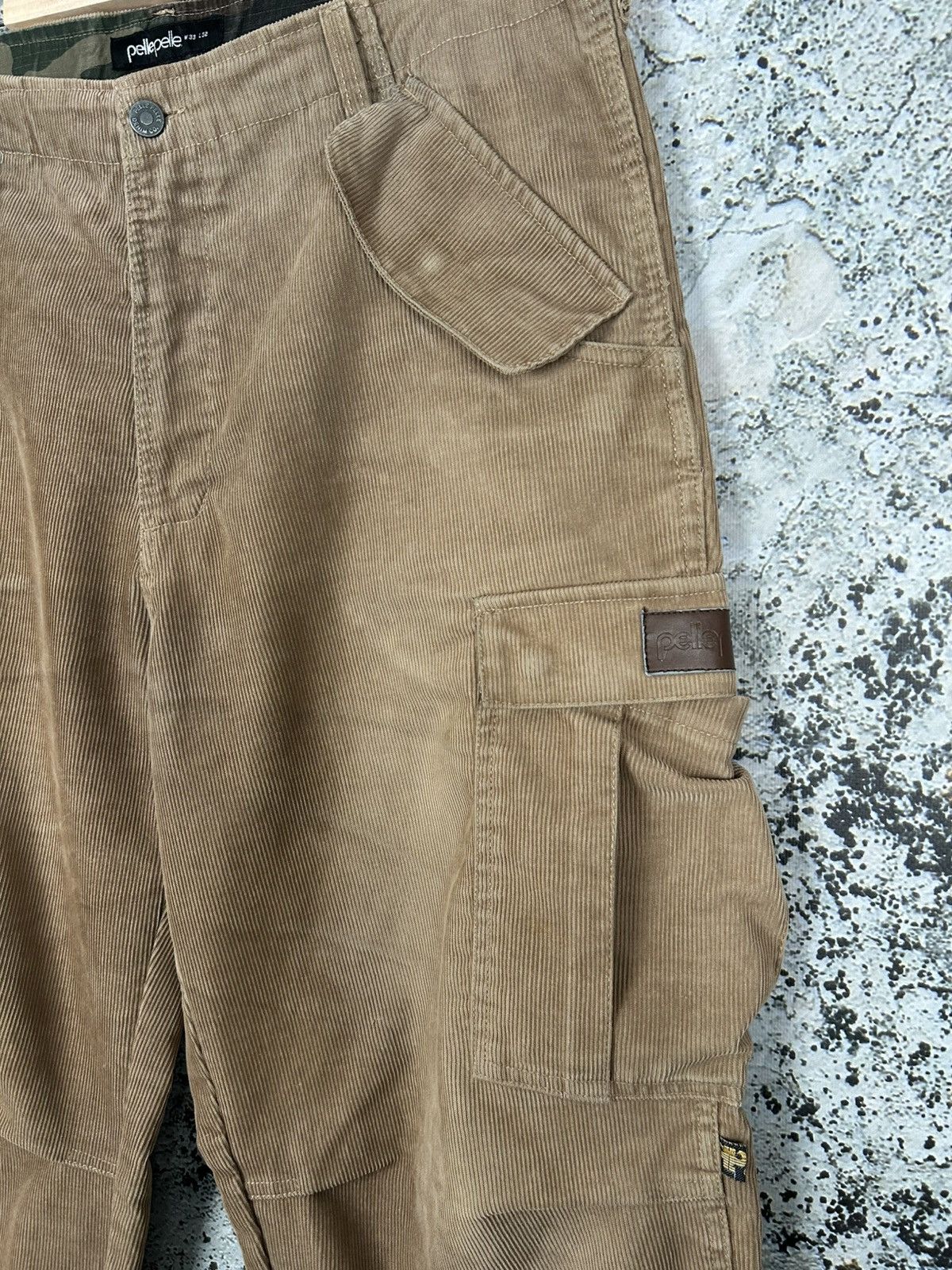 Pelle Pelle Pelle Pelle Vintage Baggy Cargo Corduroy Pants 90s Rap Rare Size US 33 - 3 Thumbnail