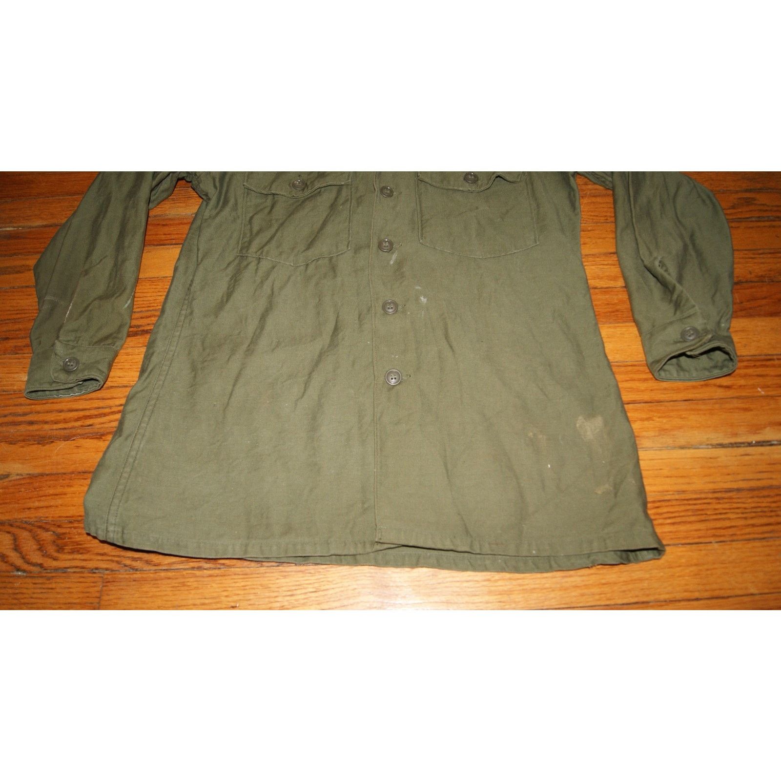 Vintage VTG US Army Olive Green Long Sleeve L Shirt DSA-100-609, OG Size US L / EU 52-54 / 3 - 3 Thumbnail