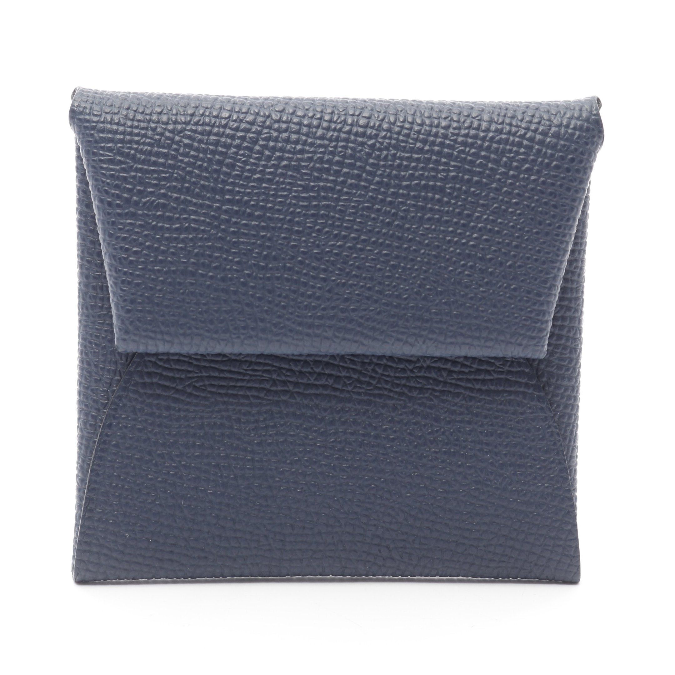 Hermes Hermes Bastia Bleu Nui Coin Purse Veau Epsom Dark Navy Silver Hardware Double Engraved Size ONE SIZE - 1 Thumbnail