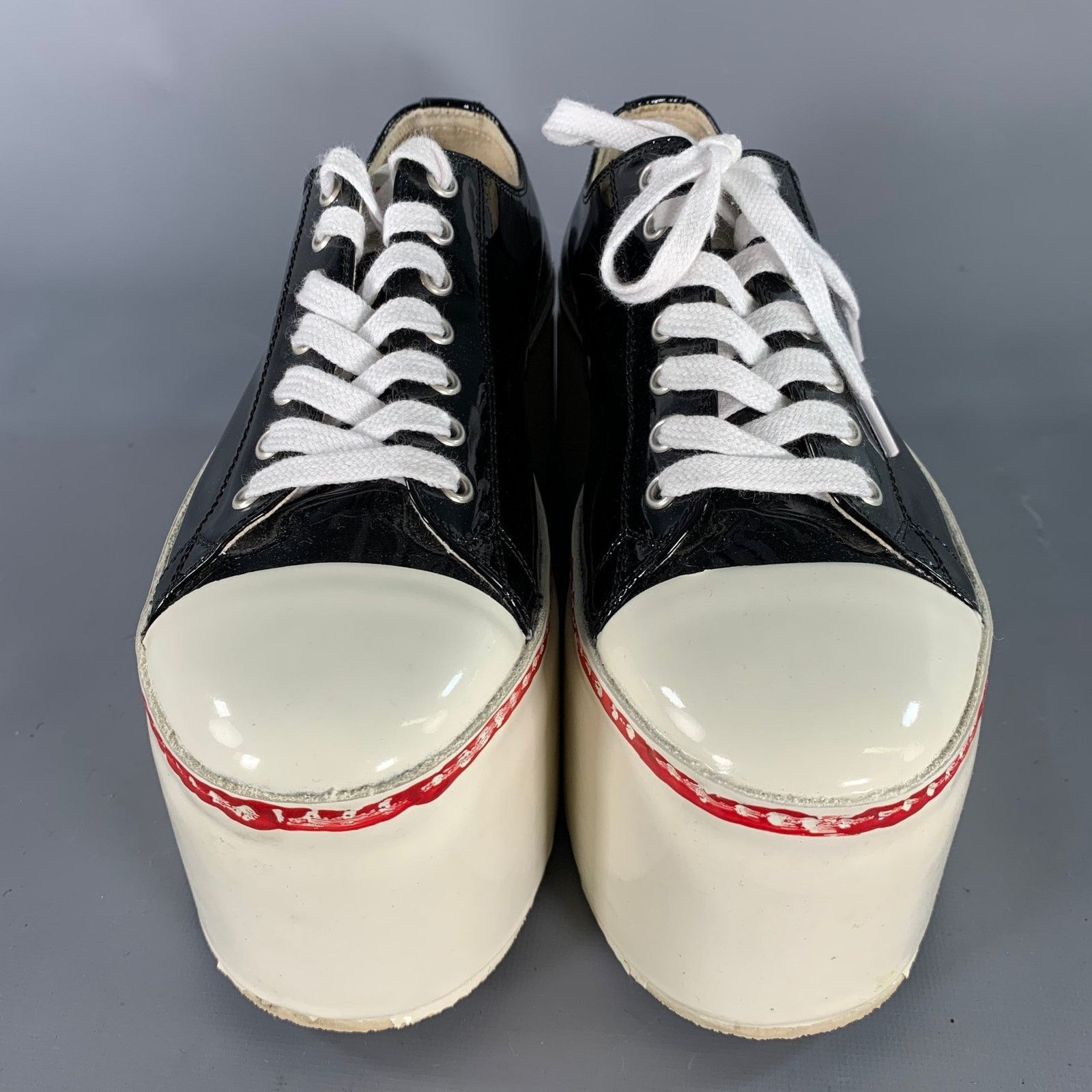 Marni MARNI Size 9 Black White Leather Calf Sneakers Size US 9 / IT 39 - 4 Thumbnail