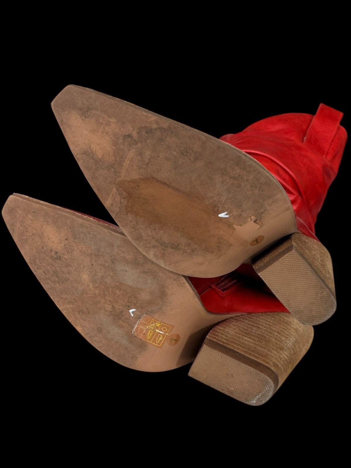 Jeffrey Campbell Jeffrey Campbell Ankle Boots Cowboy Red Leather Size US 7 / IT 37 - 5 Thumbnail
