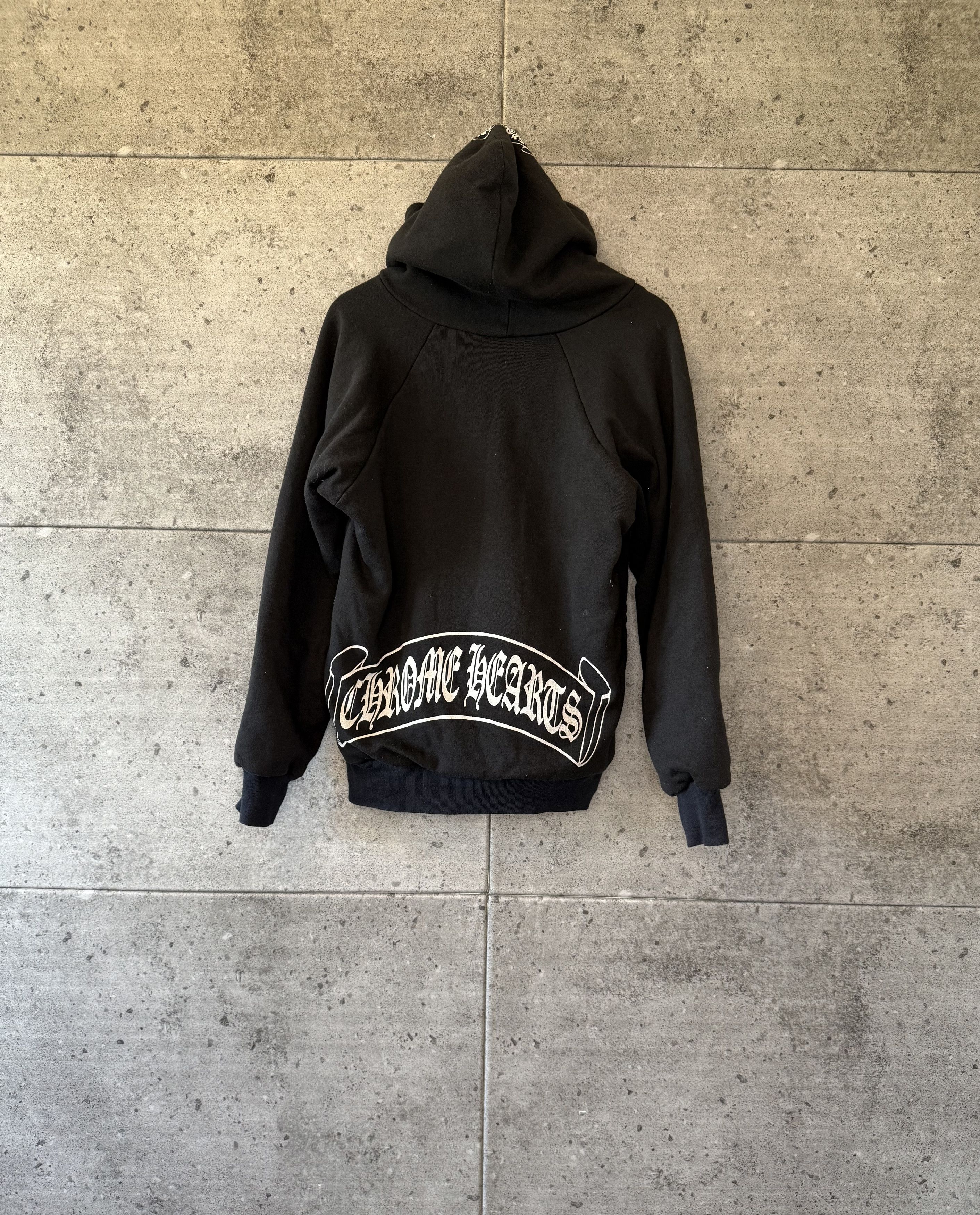 Chrome hearts vintage thrashed scroll thermal hoodie