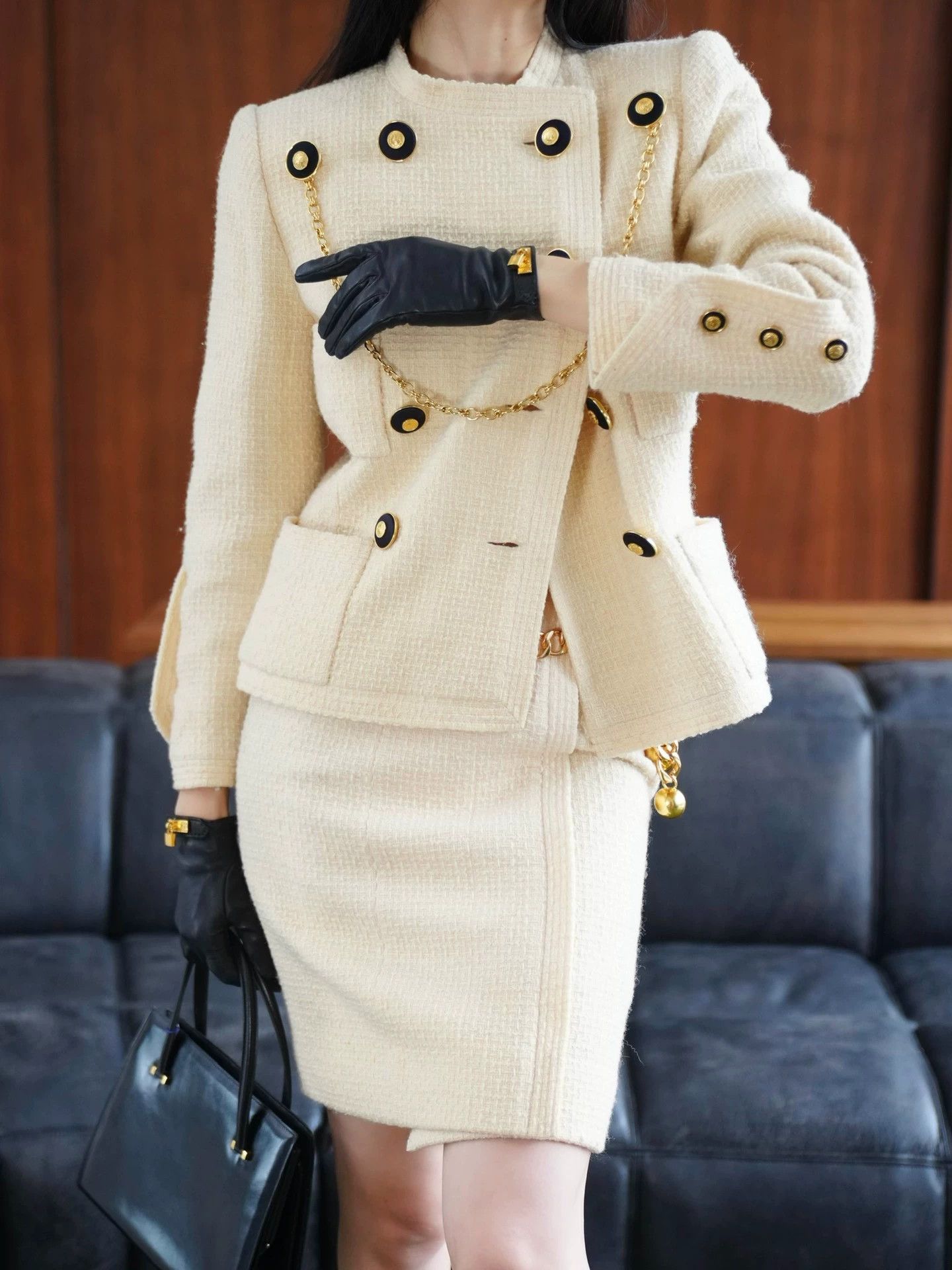 Chanel Chanel 1988 Double-Breasted Cream Top & Skirt Set FR36/S Size XS / US 0-2 / IT 36-38 - 7 Thumbnail