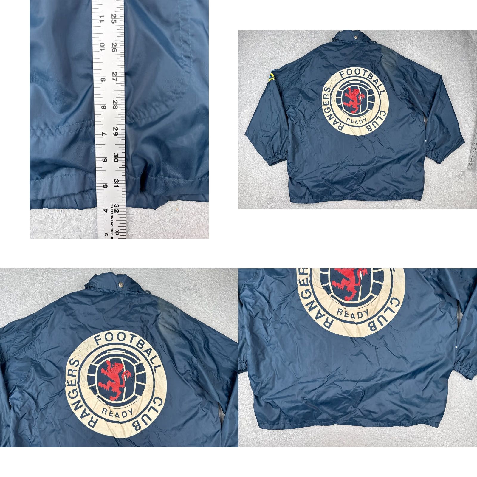Vintage Glasgow Rangers Football Club Jacket Mens Large Blue Button Up Nylon Hooded Size US L / EU 52-54 / 3 - 9 Thumbnail