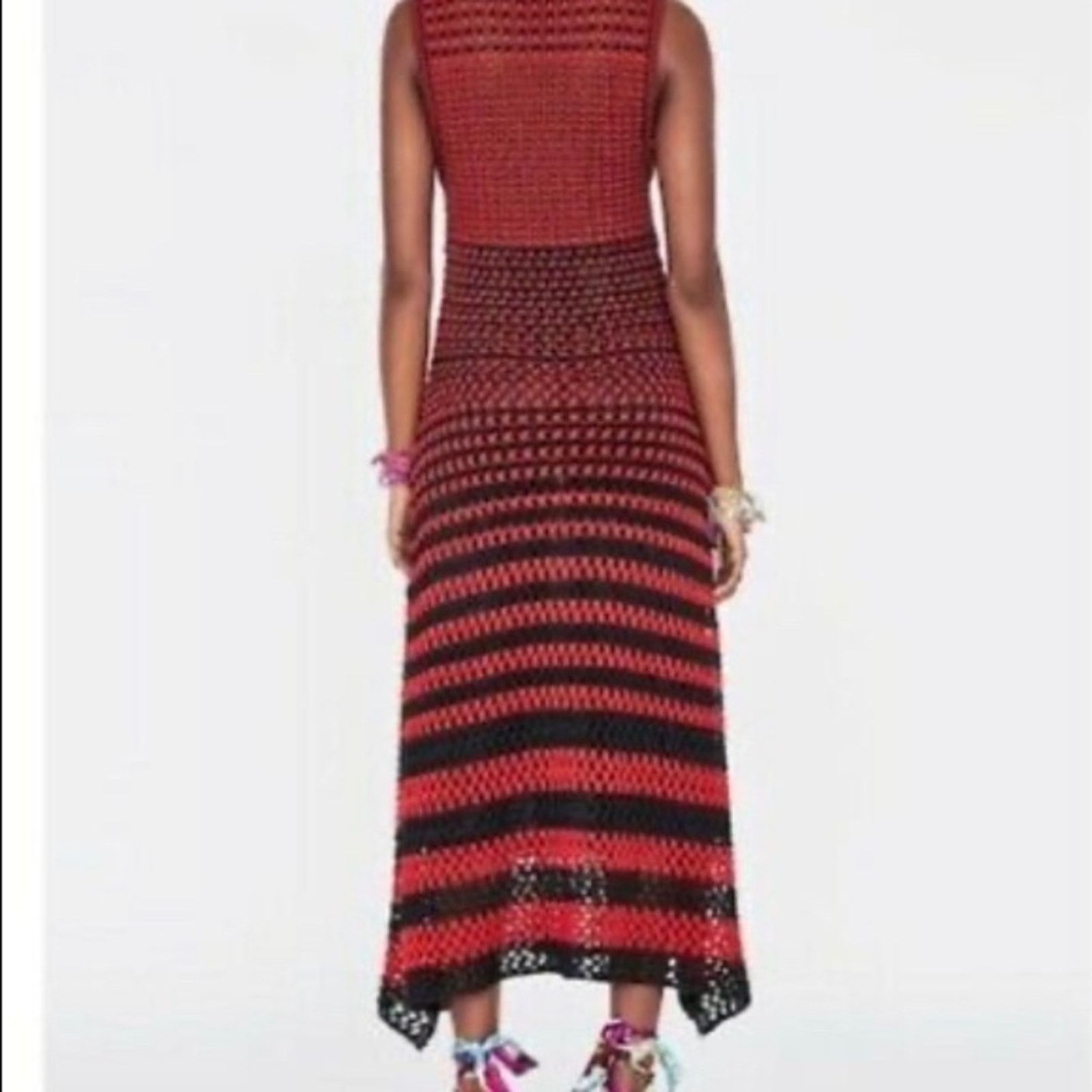 zara black crochet dress Over The Rainbow One-Shoulder Ruffle Trimmed Mini Dress Black main image 1