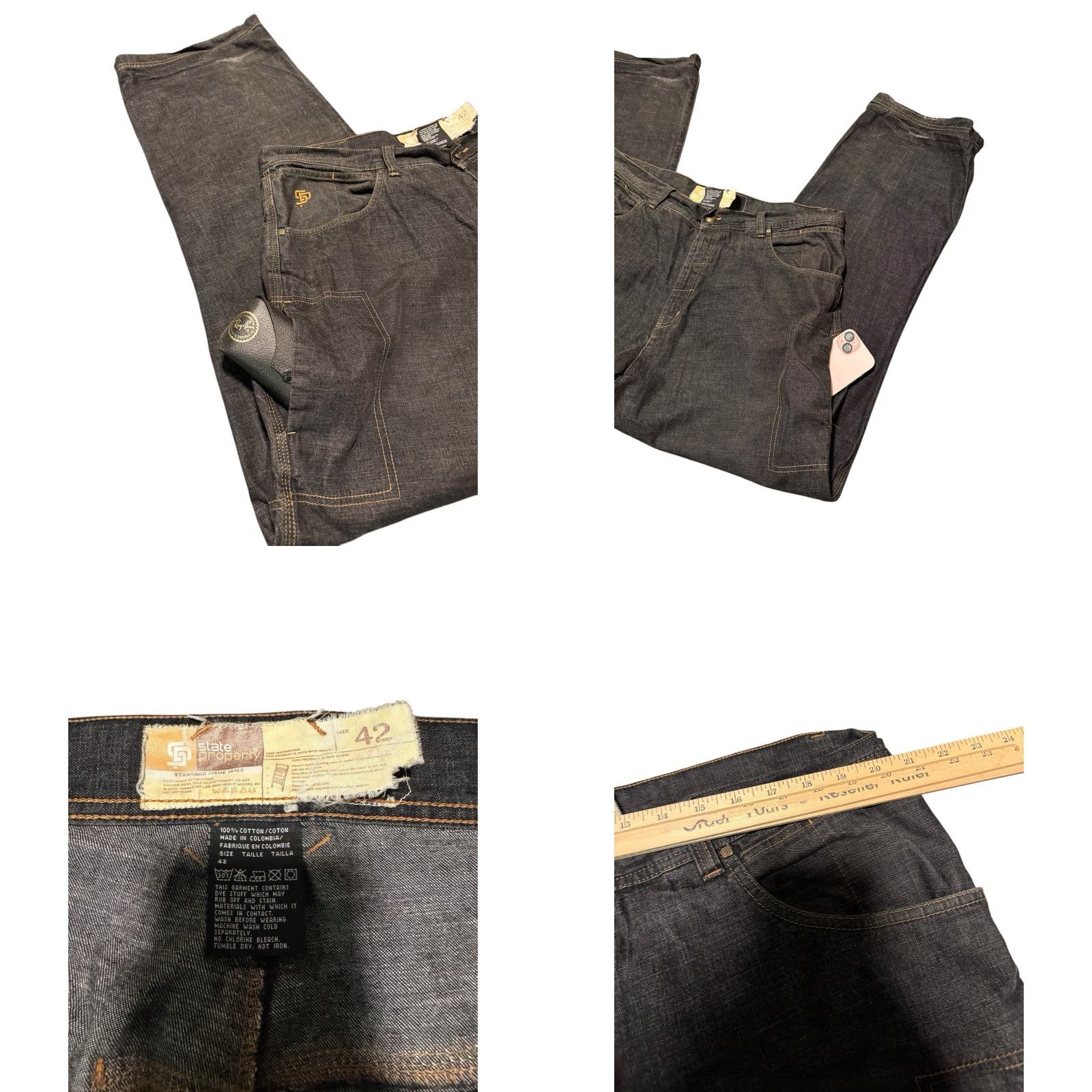 Vintage VINTAGE State Property Jeans 42x33 Wide-Leg Denim Hip Hop 2000s Baggy Men's Jeans 42x33 Size US 42 / EU 58 - 9 Thumbnail