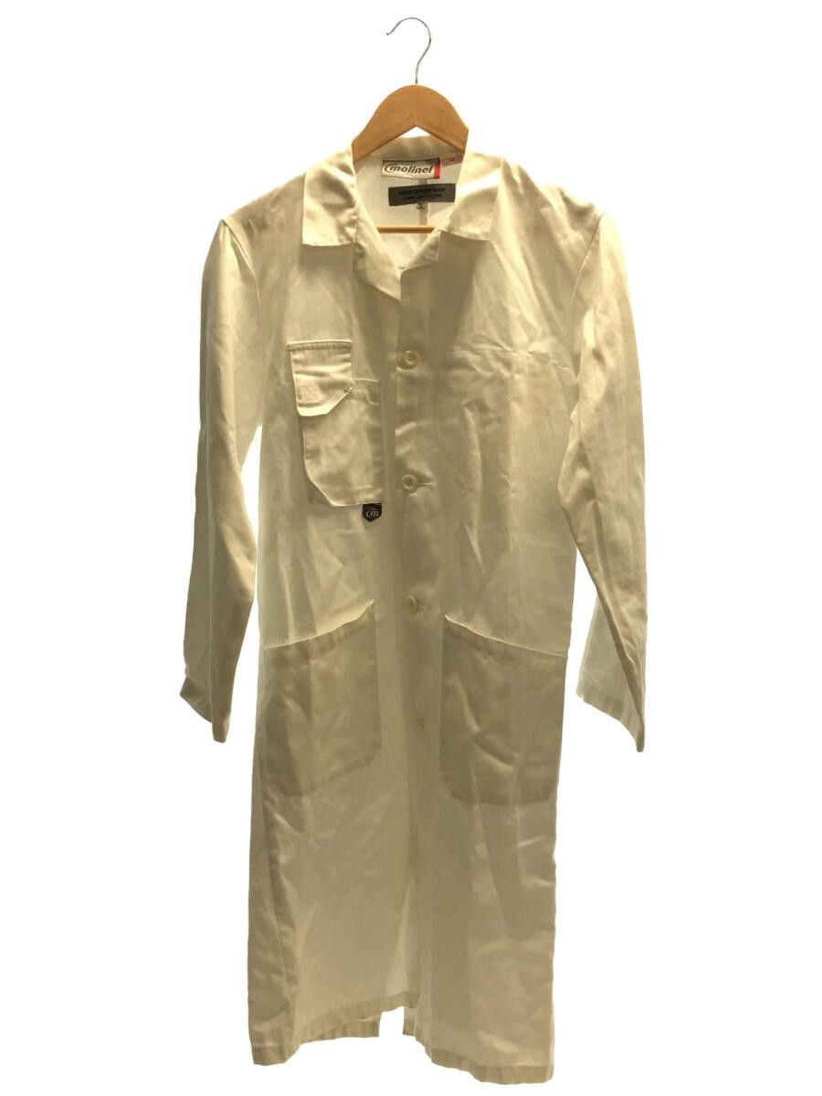 Coat Cotton Button Up Patch Pocket Logo Print White