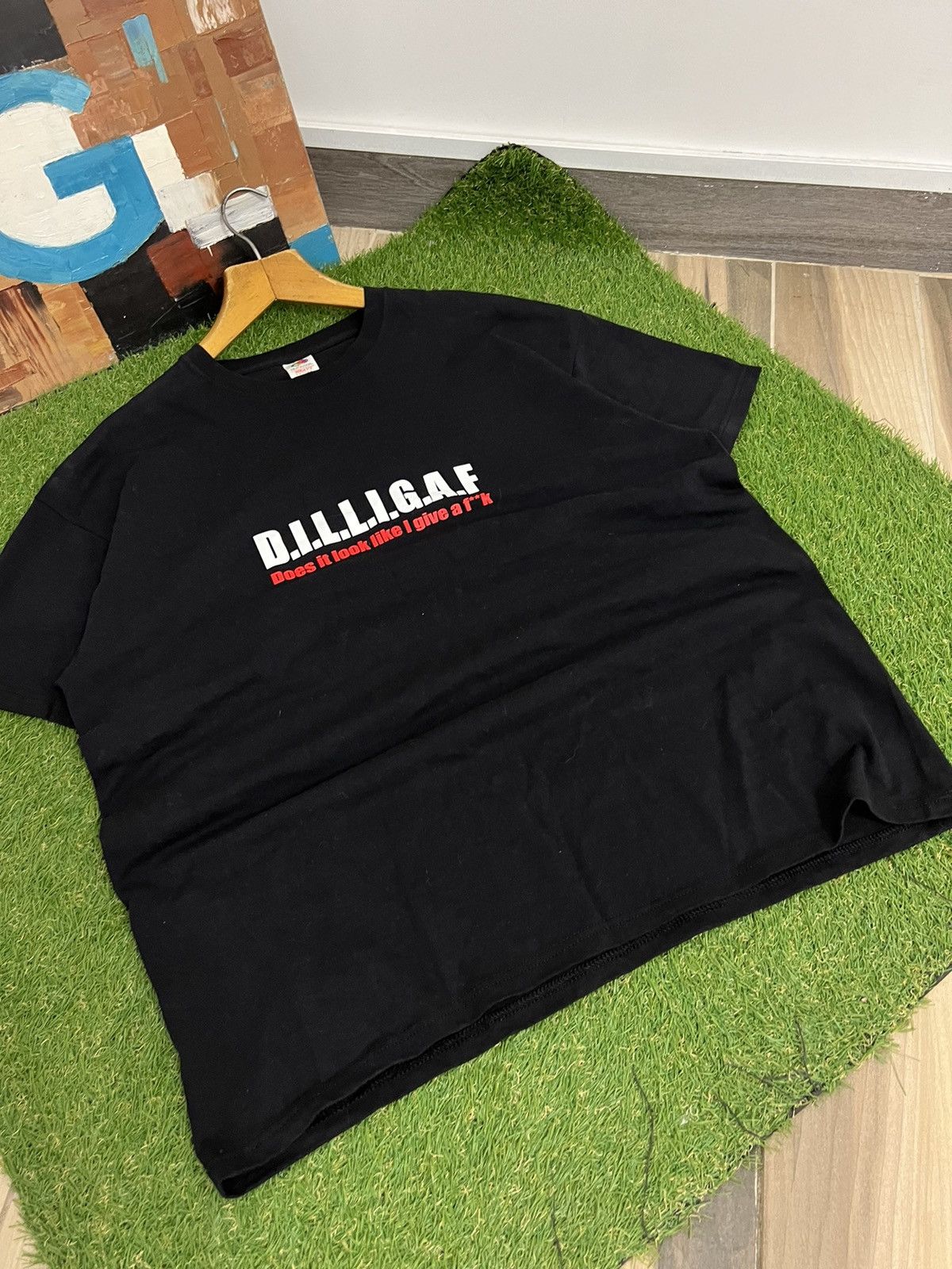 Vintage Dilligaf T-Shirt Funny Joke XL Y2K Size US XXL / EU 58 / 5 - 5 Thumbnail